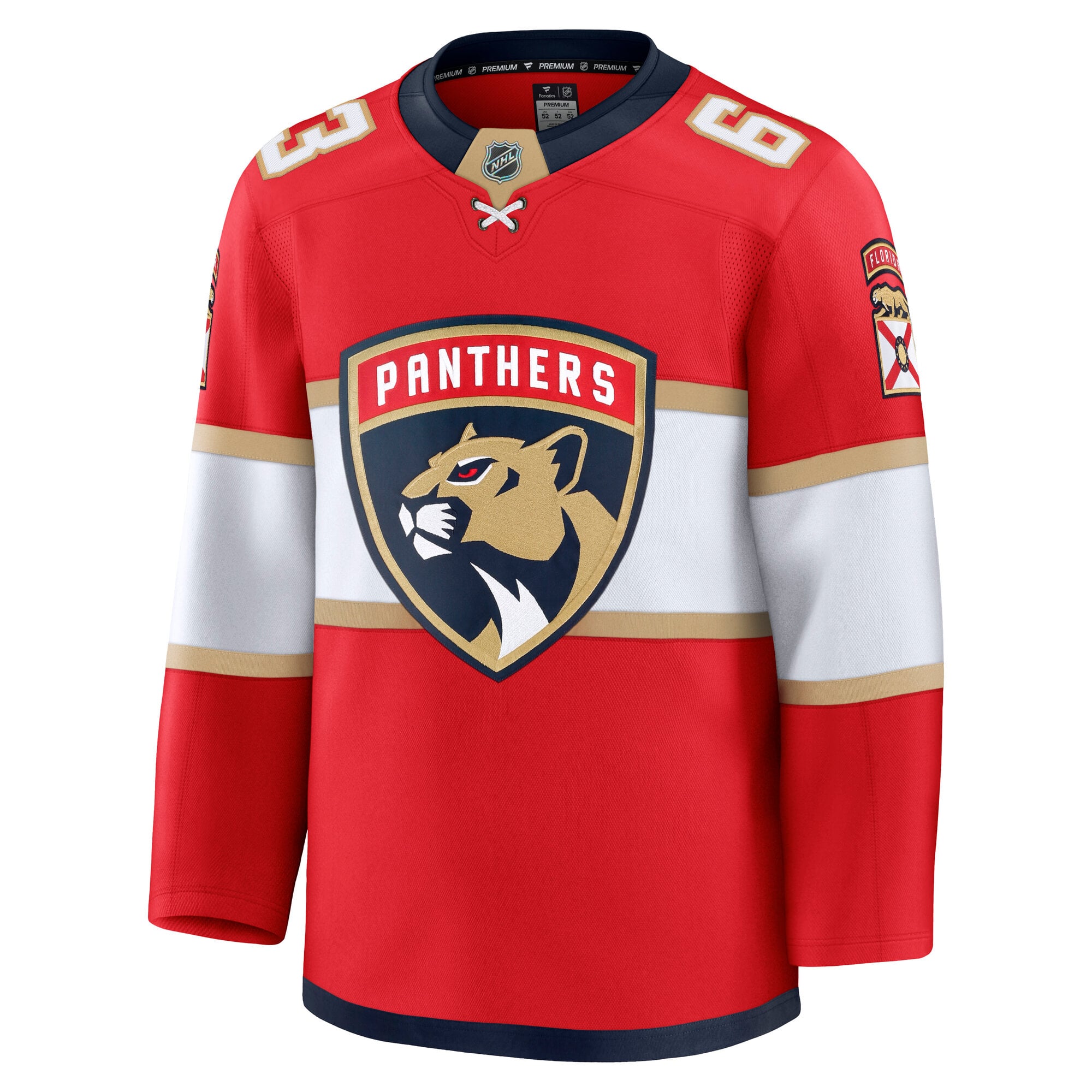 Maillot domicile premium rouge Brad Marchand des Panthers de la Floride pour homme (Fanatics)