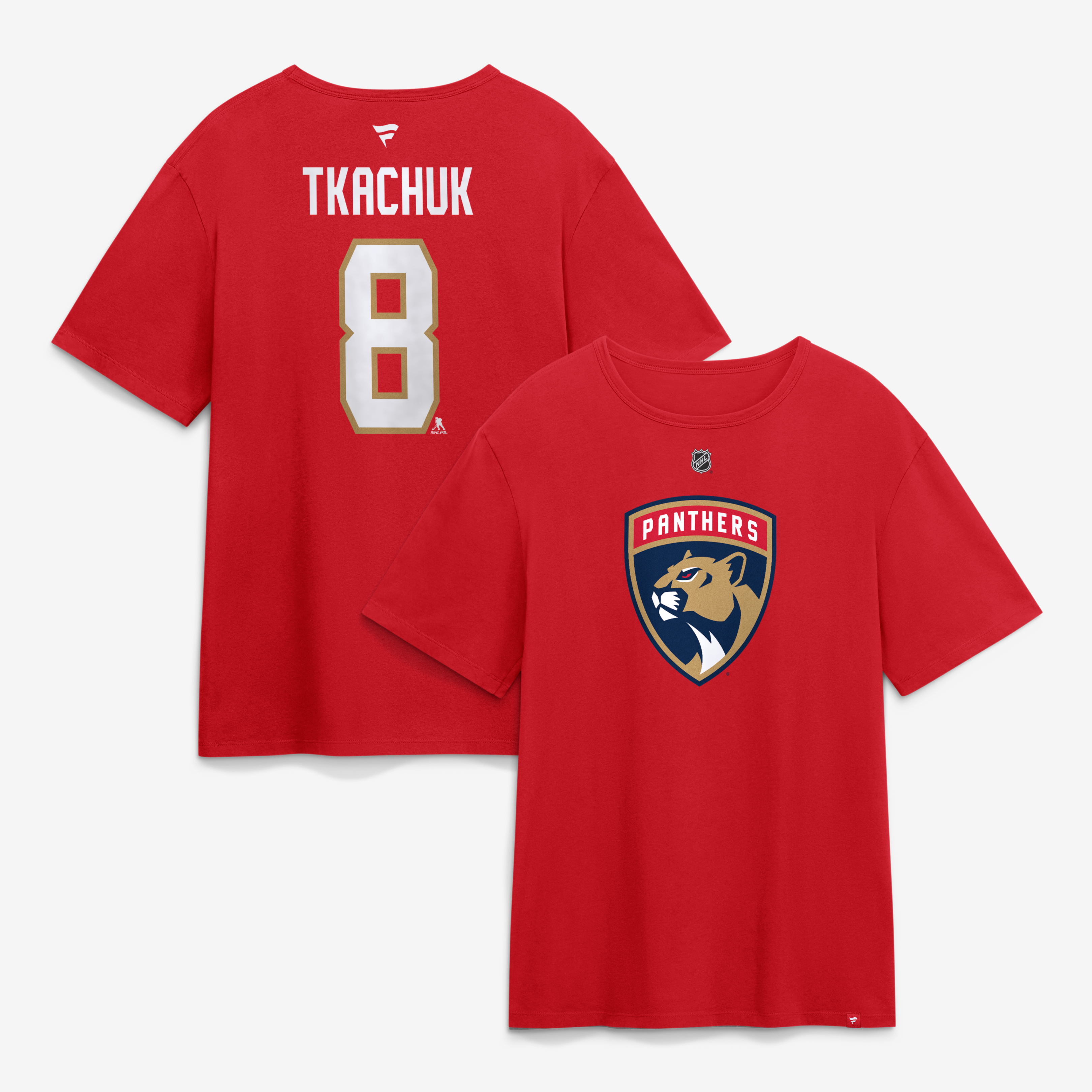 Men's Fanatics Brady Tkachuk Red Florida Panthers Authentic Stack Name & Number T-Shirt