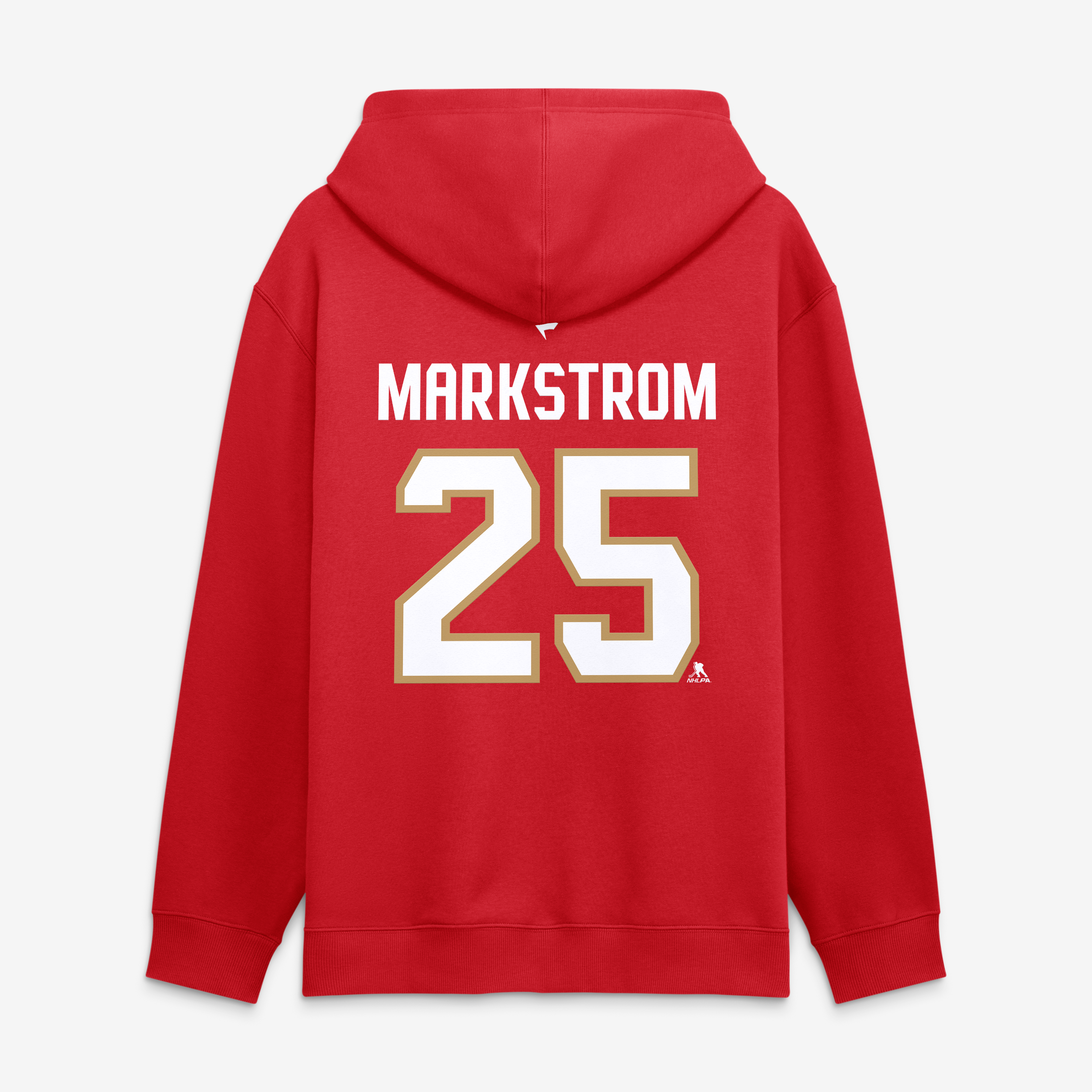 Men's Fanatics Jacob Markstrom Red Florida Panthers Authentic Stack Name & Number Hoodie