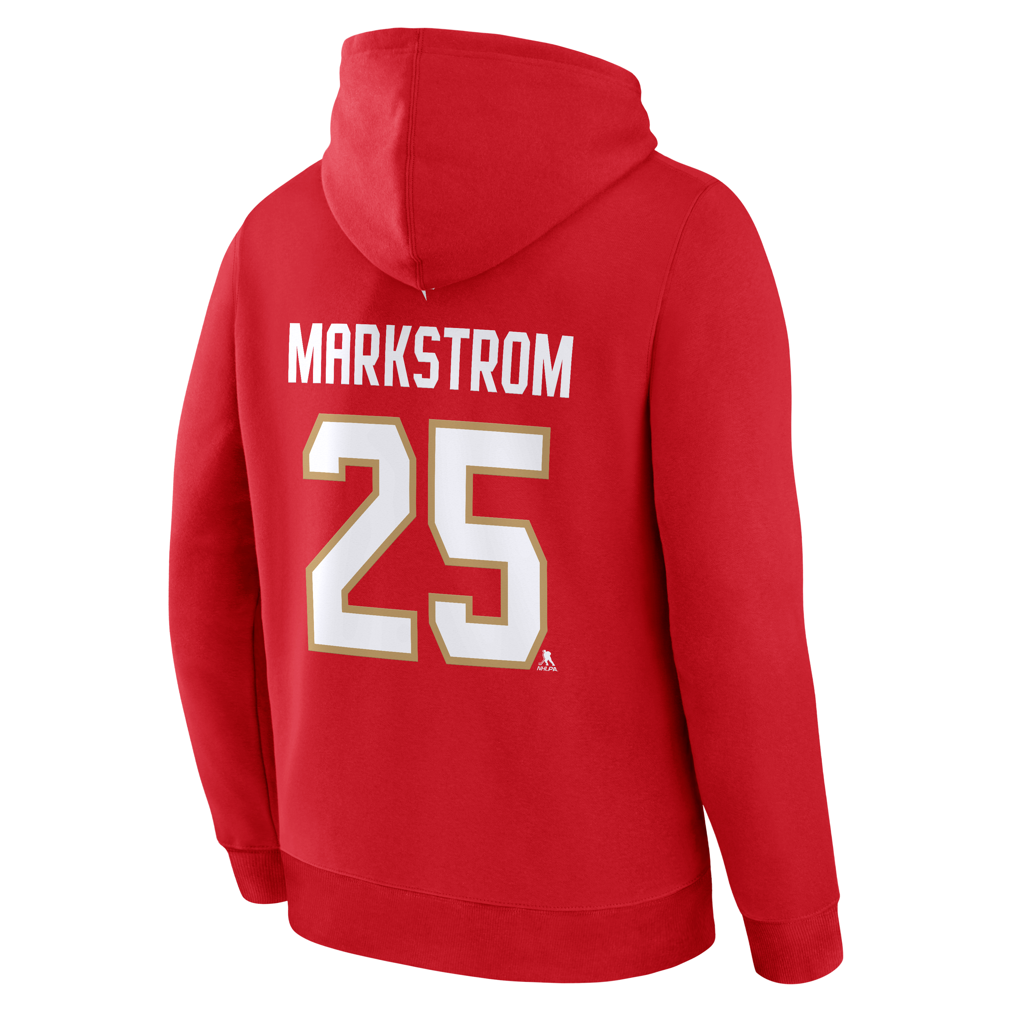 Men's Fanatics Jacob Markstrom Red Florida Panthers Authentic Stack Name & Number Hoodie