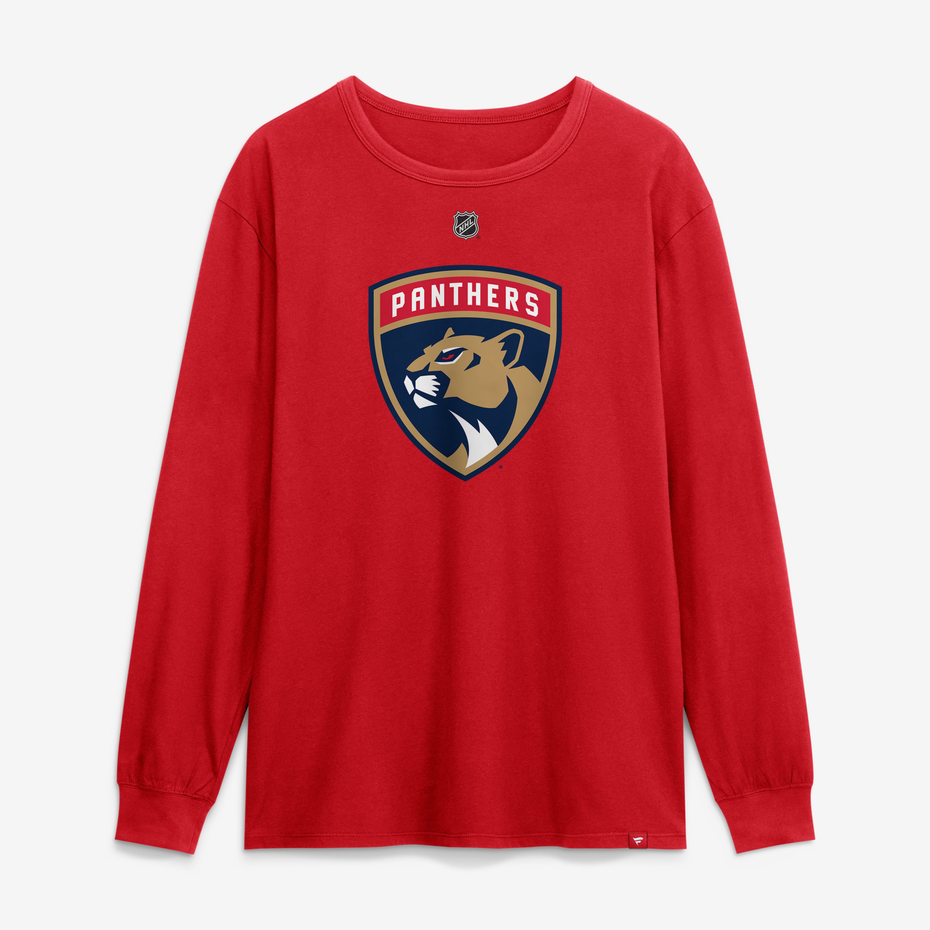 Men's Fanatics Jacob Markstrom Red Florida Panthers Authentic Stack Name & Number Long Sleeve T-Shirt
