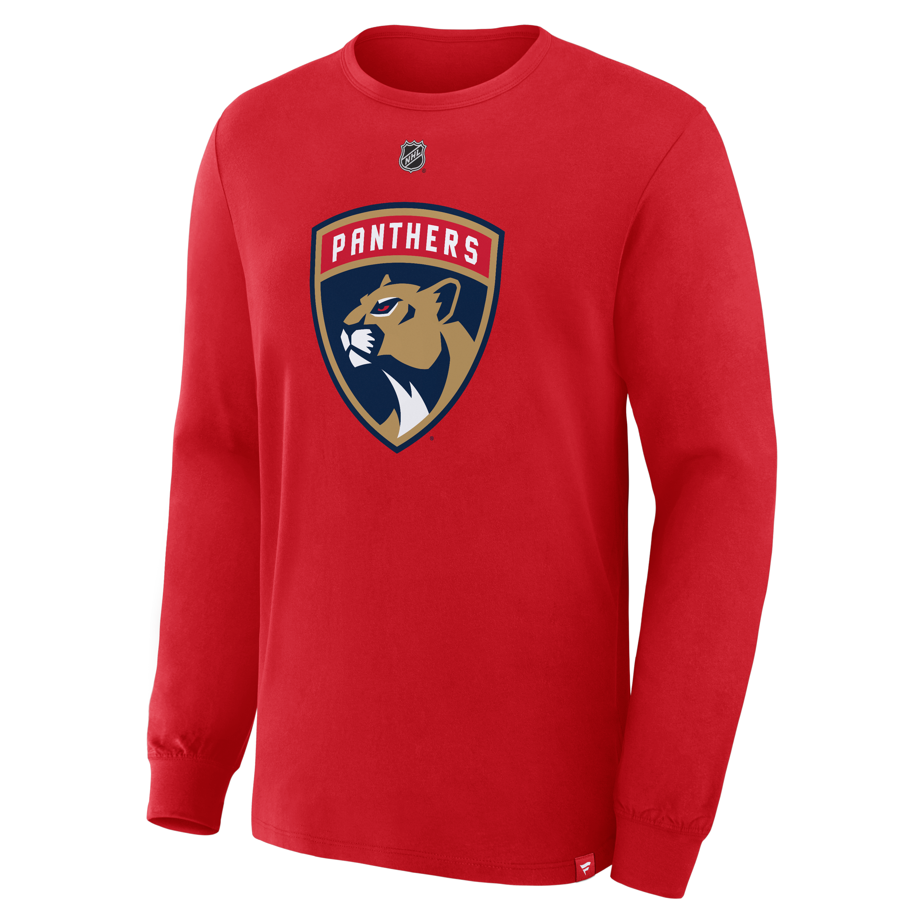 Men's Fanatics Jacob Markstrom Red Florida Panthers Authentic Stack Name & Number Long Sleeve T-Shirt