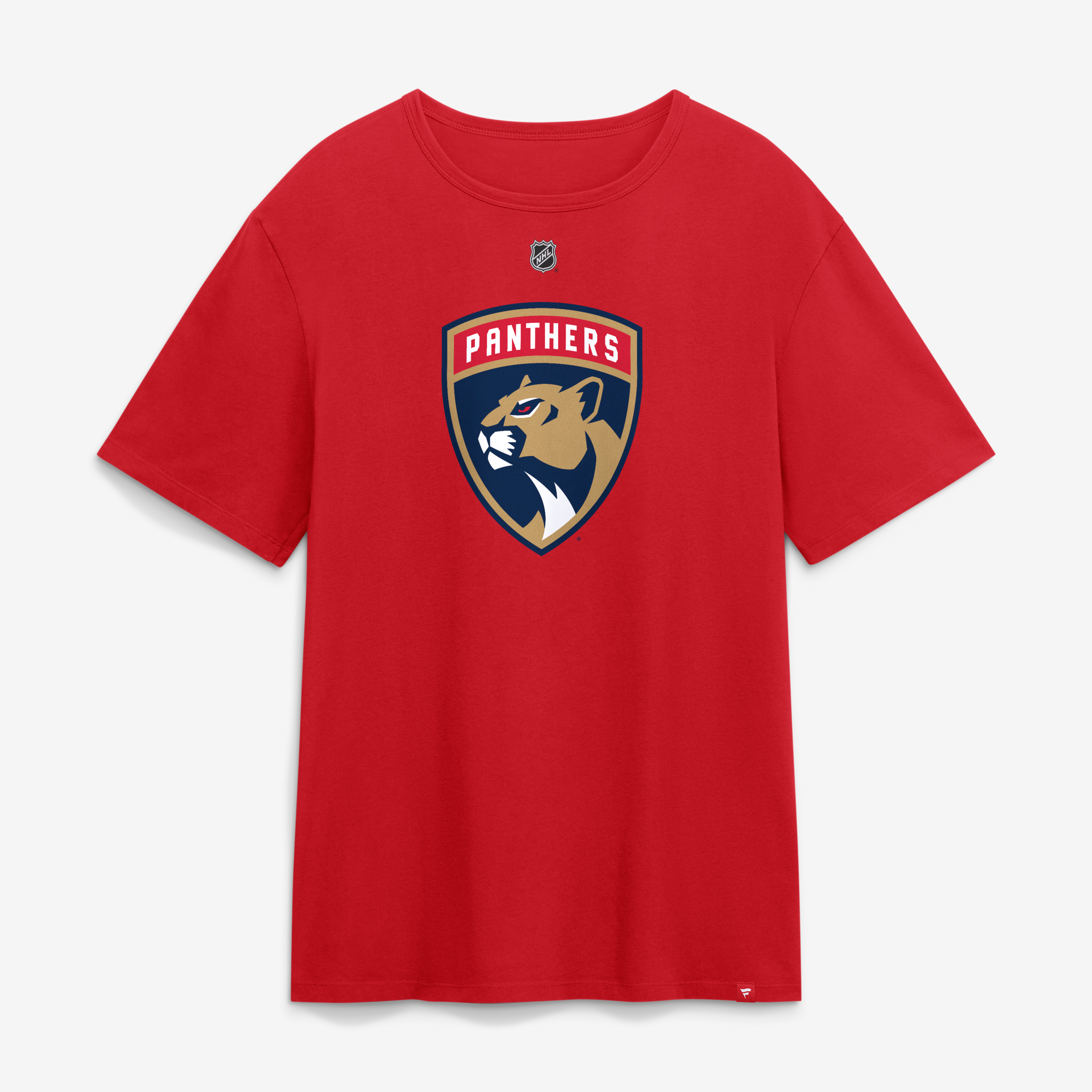 T-shirt authentique Fanatics Jacob Markstrom rouge des Panthers de la Floride avec nom et numéro superposés