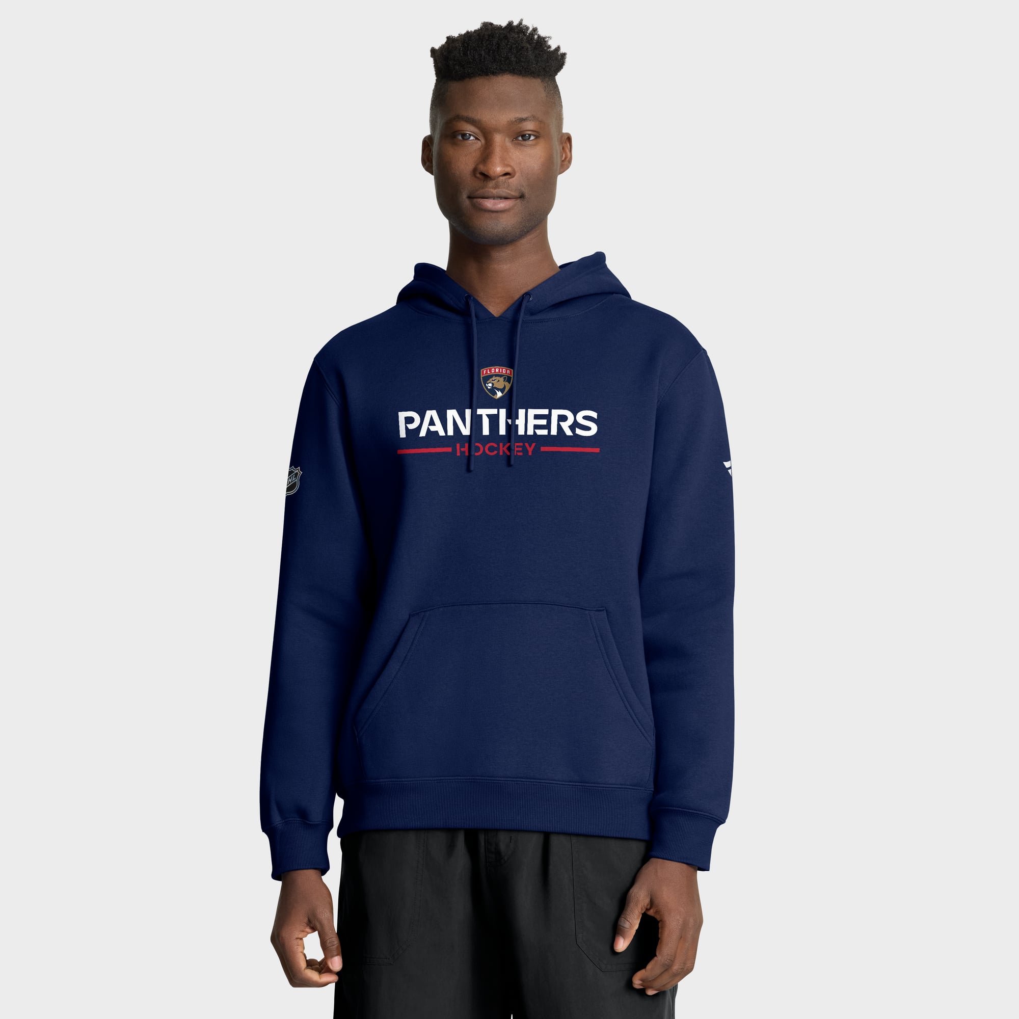 Sweat à capuche authentique Fanatics bleu marine Florida Panthers Pro Primary pour homme
