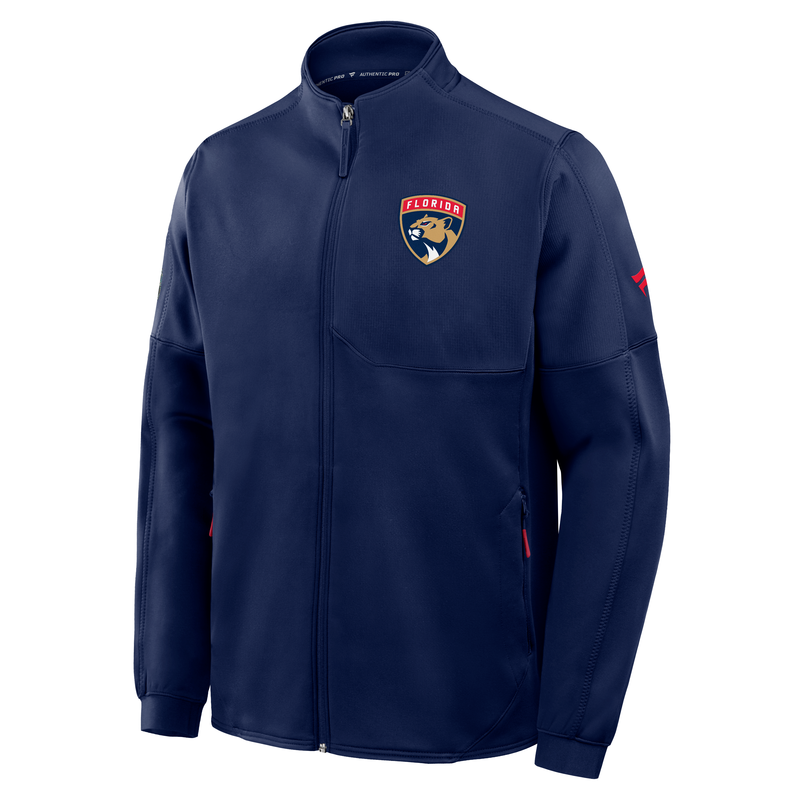 Veste polaire zippée intégrale Fanatics bleu marine Florida Panthers Authentic Pro Rink pour homme