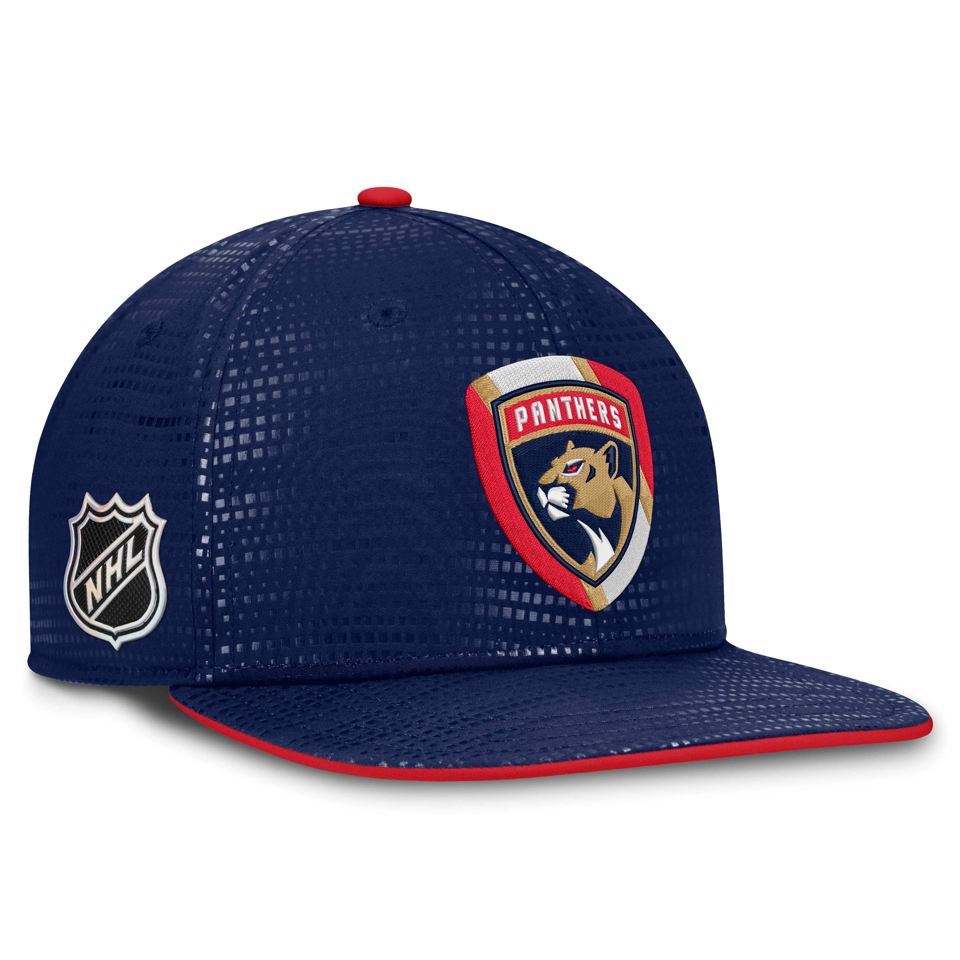 Casquette à visière carrée authentique Florida Panthers bleu marine pour homme de Fanatics
