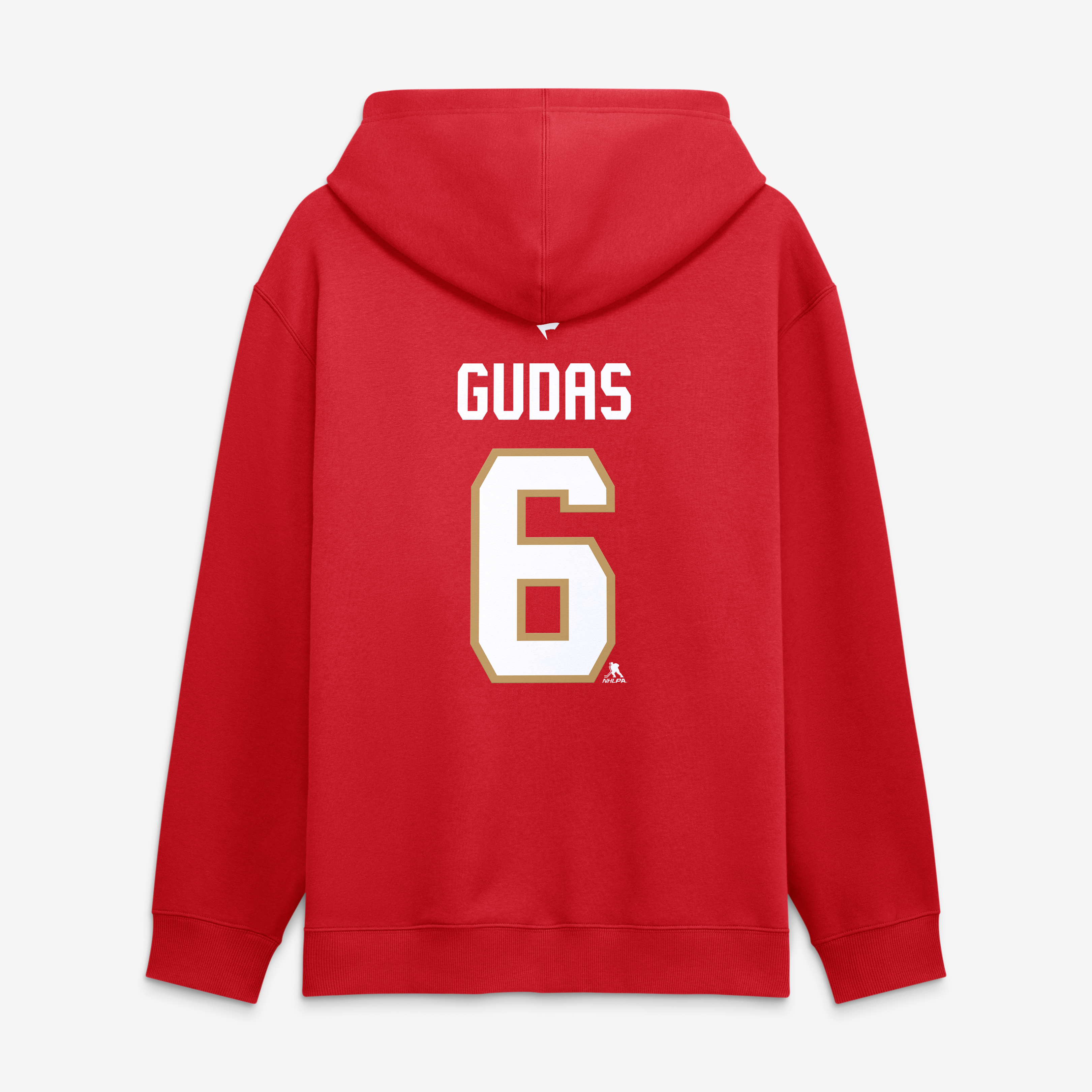 Men's Fanatics Radko Gudas Red Florida Panthers Authentic Stack Name & Number Hoodie