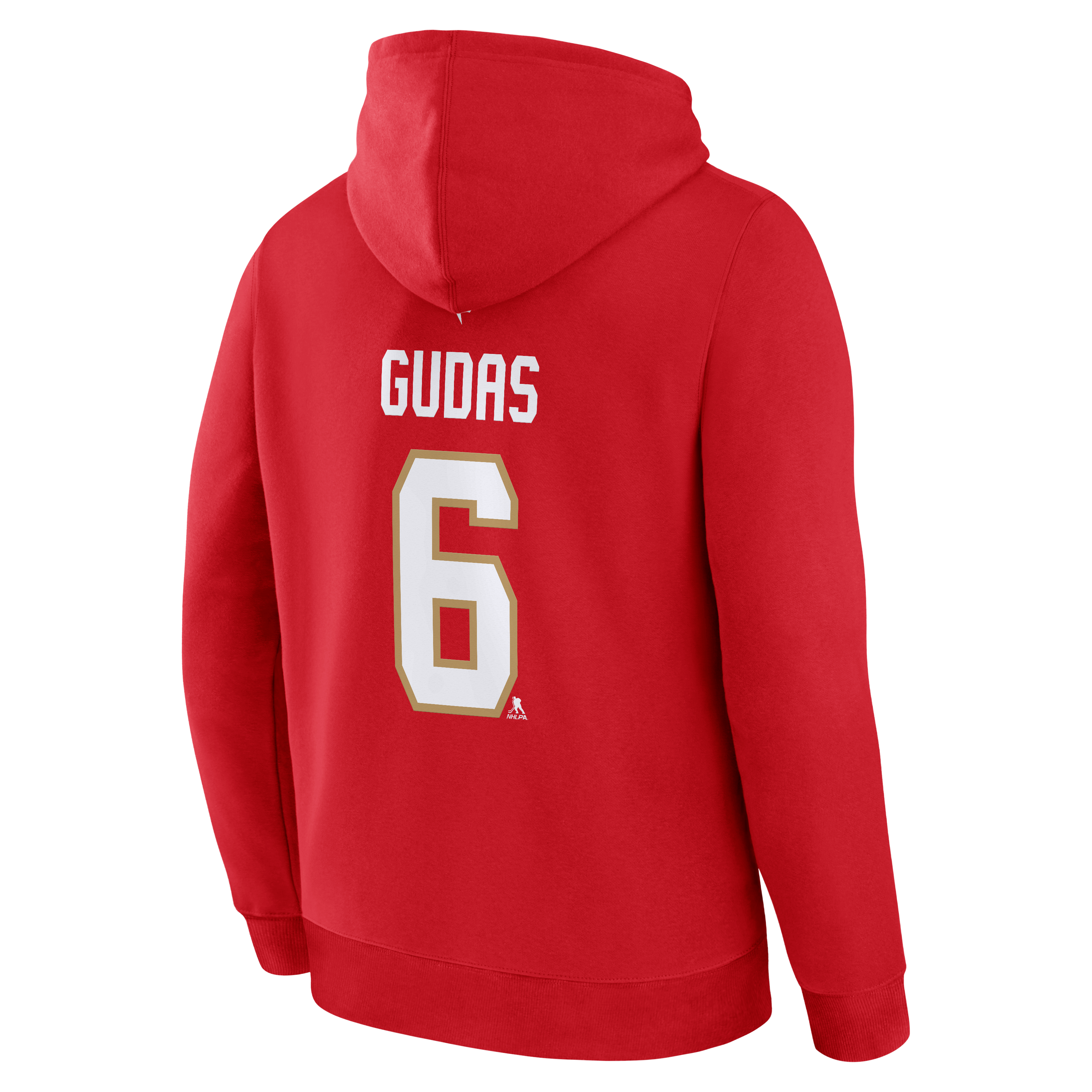 Men's Fanatics Radko Gudas Red Florida Panthers Authentic Stack Name & Number Hoodie