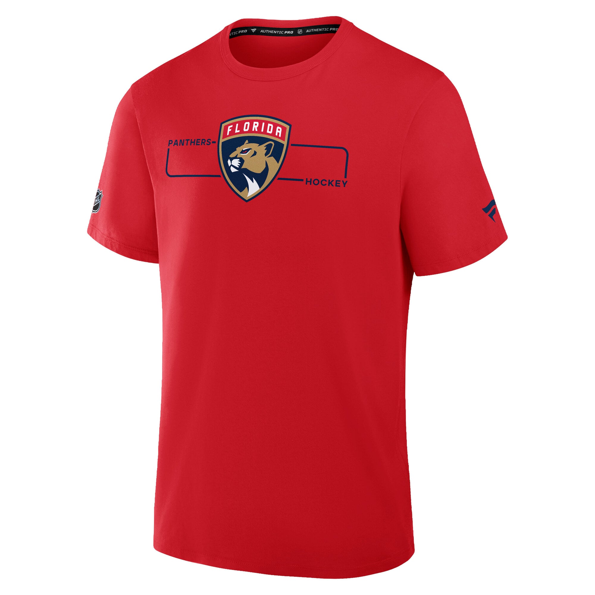 Men's Fanatics Red Florida Panthers Authentic Pro Primary Logo T-Shirt