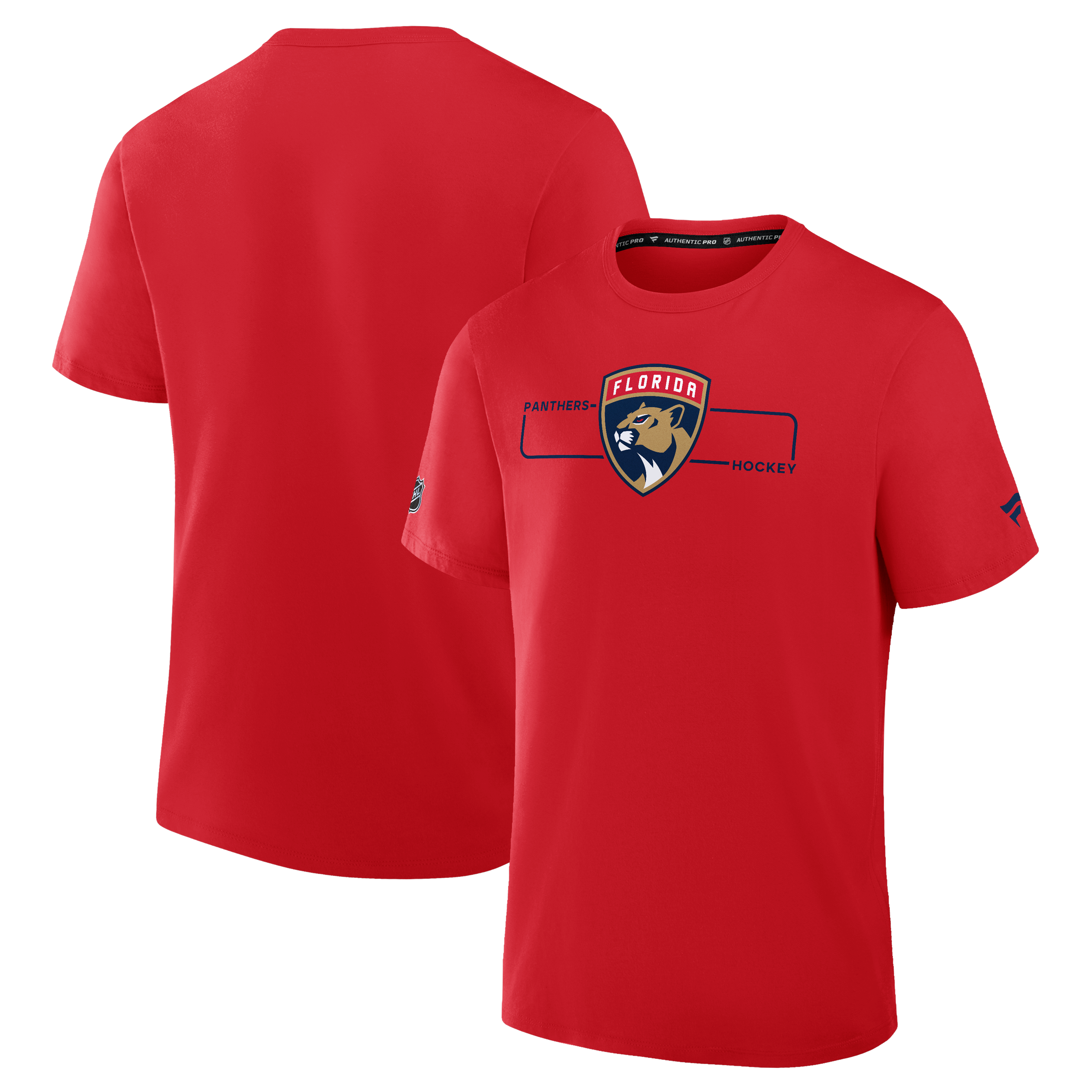 Men's Fanatics Red Florida Panthers Authentic Pro Primary Logo T-Shirt