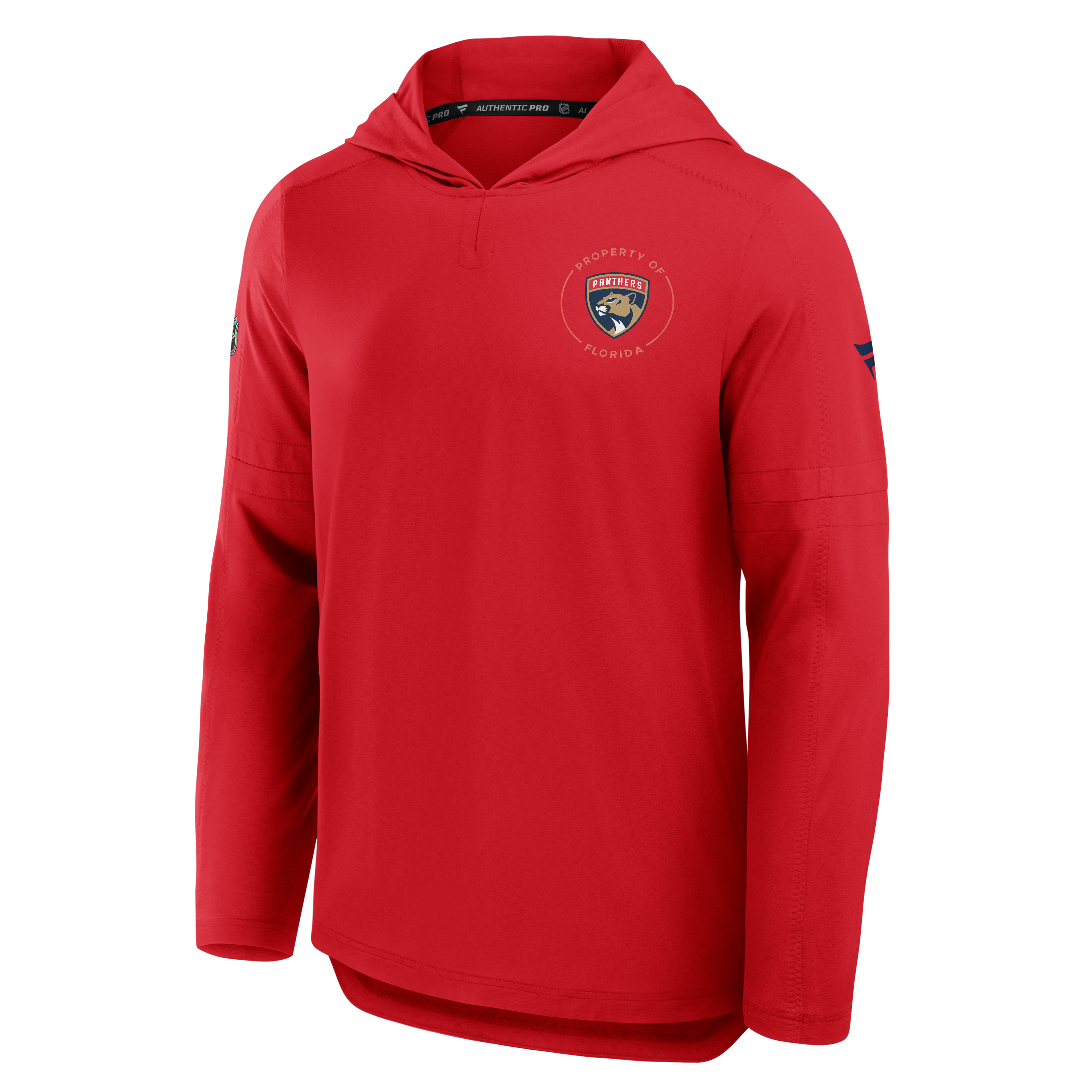 Sweat à capuche léger Fanatics rouge Florida Panthers Authentic Pro Train pour homme