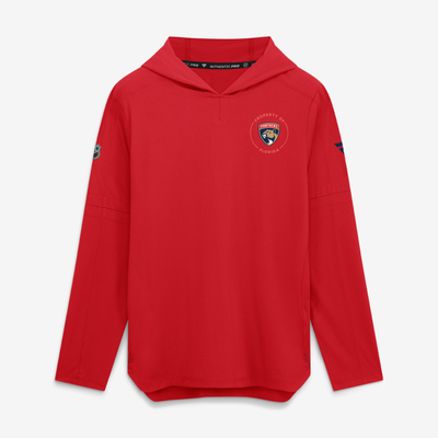 Men's Florida Panthers Fanatics Red Authentic Pro Train Lightweight Hoodie