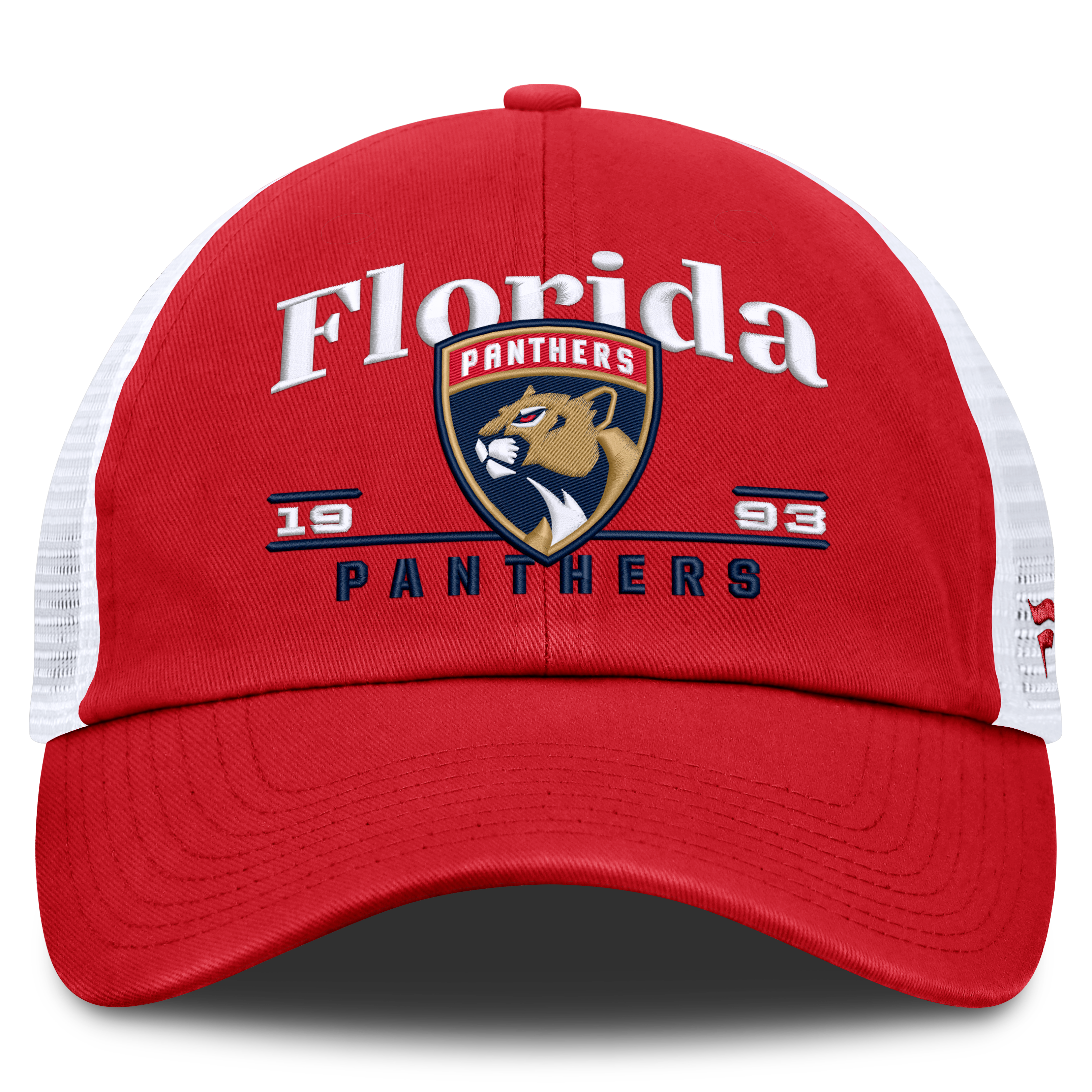 Casquette trucker ajustable Fanatics rouge Florida Panthers Fundamental Underline pour homme