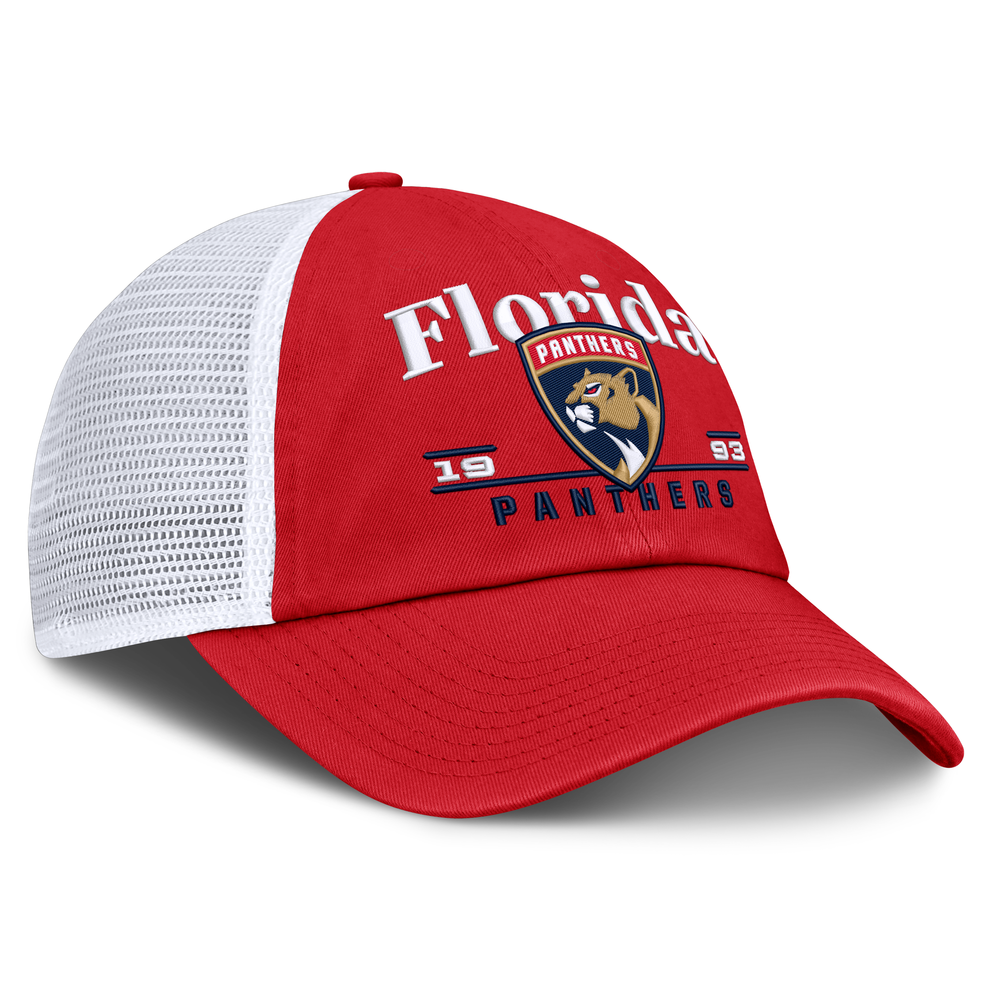 Casquette trucker ajustable Fanatics rouge Florida Panthers Fundamental Underline pour homme