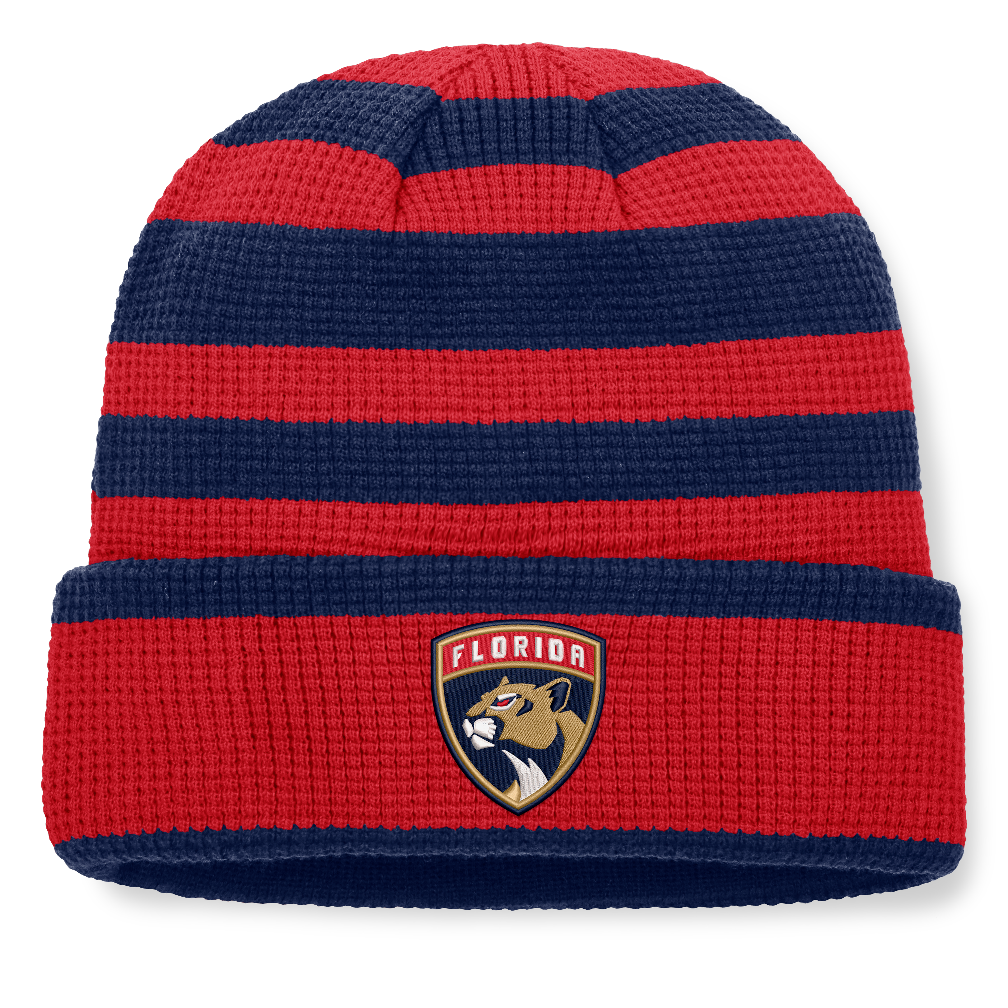 Bonnet à revers Fanatics rouge/marine Florida Panthers Fundamental Steady pour homme