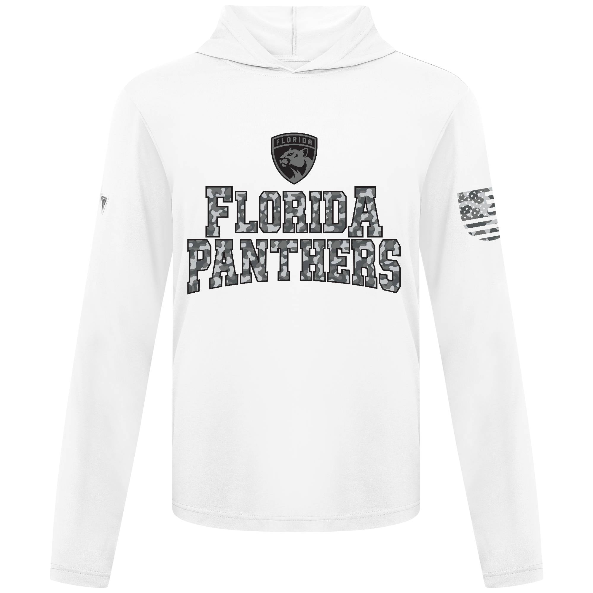 Men's Levelwear White Florida Panthers Anthem Camo Long Sleeve Hooded T-Shirt
