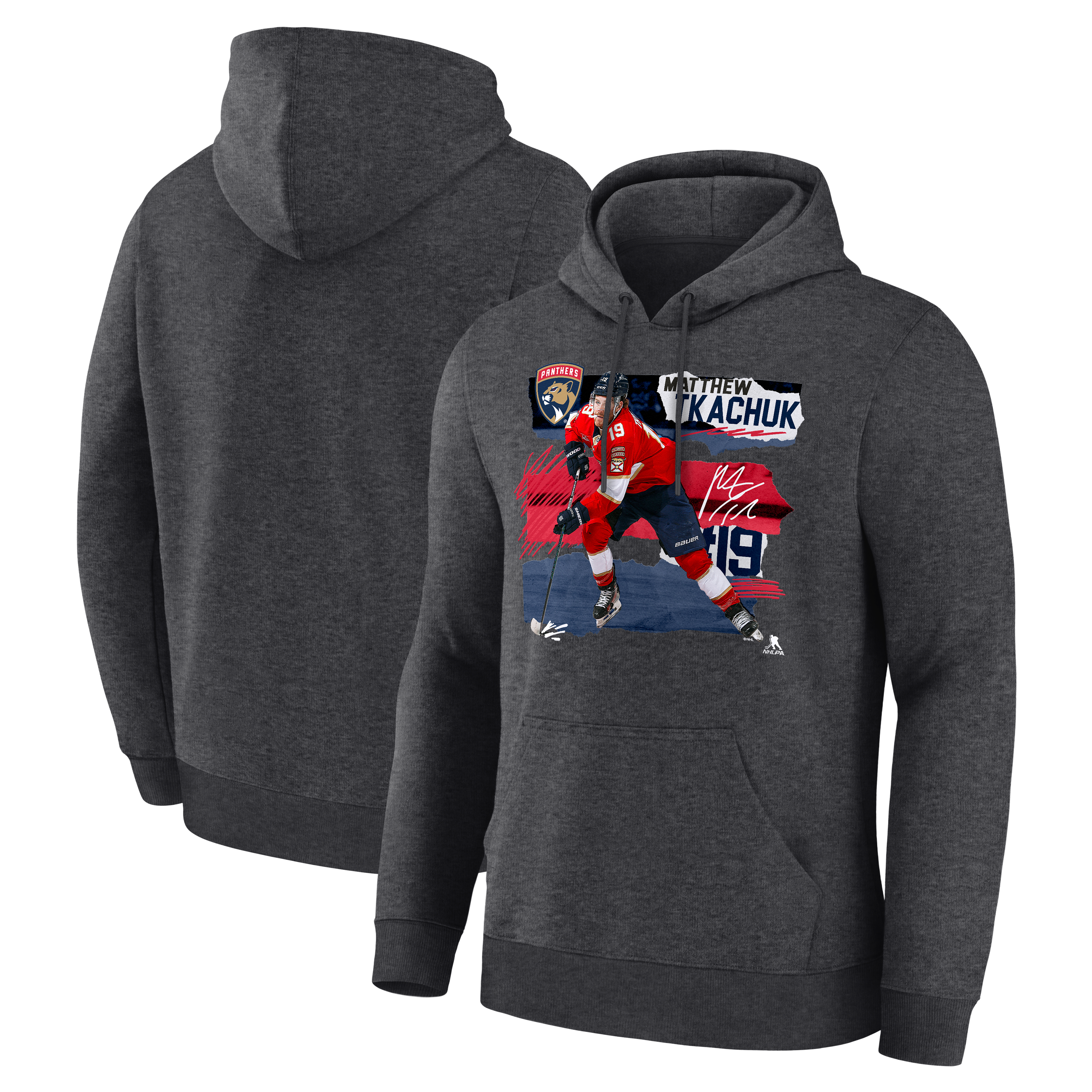 Sweat à capuche homme Matthew Tkachuk gris anthracite Florida Panthers Fresh Ice