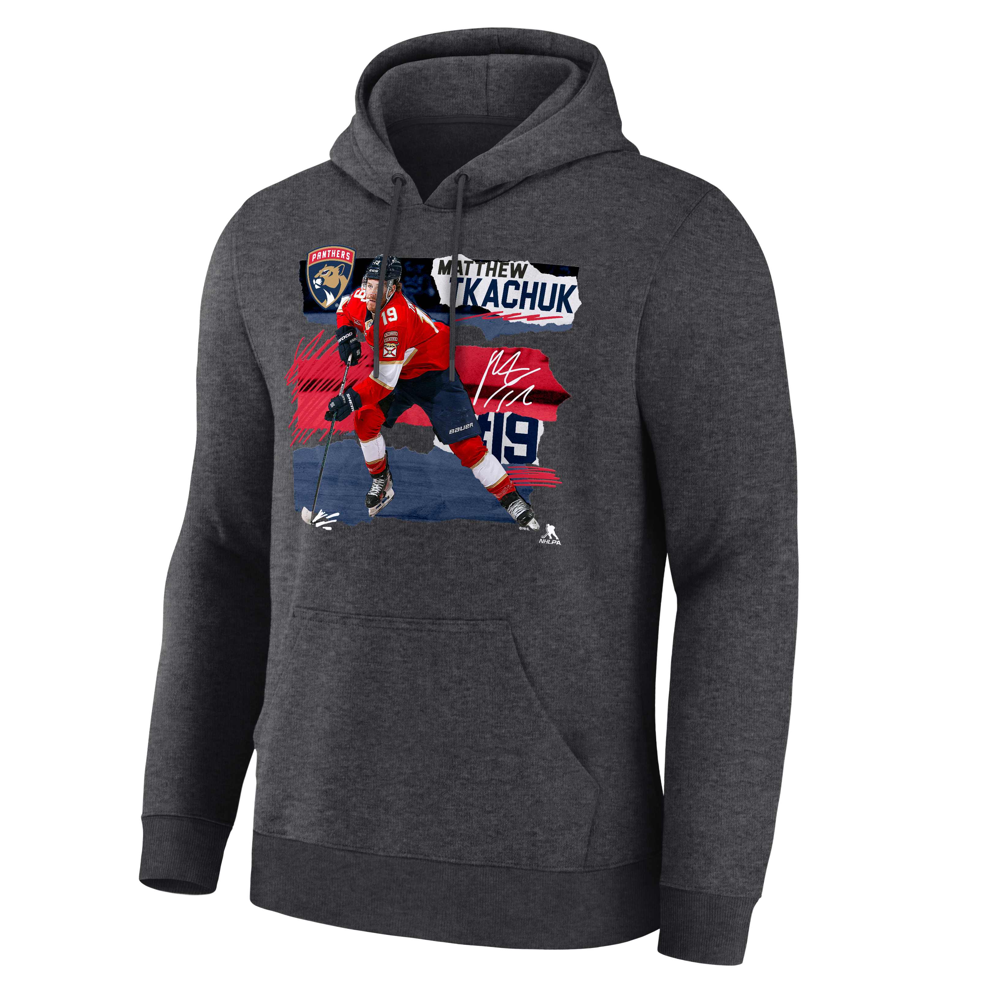 Sweat à capuche homme Matthew Tkachuk gris anthracite Florida Panthers Fresh Ice