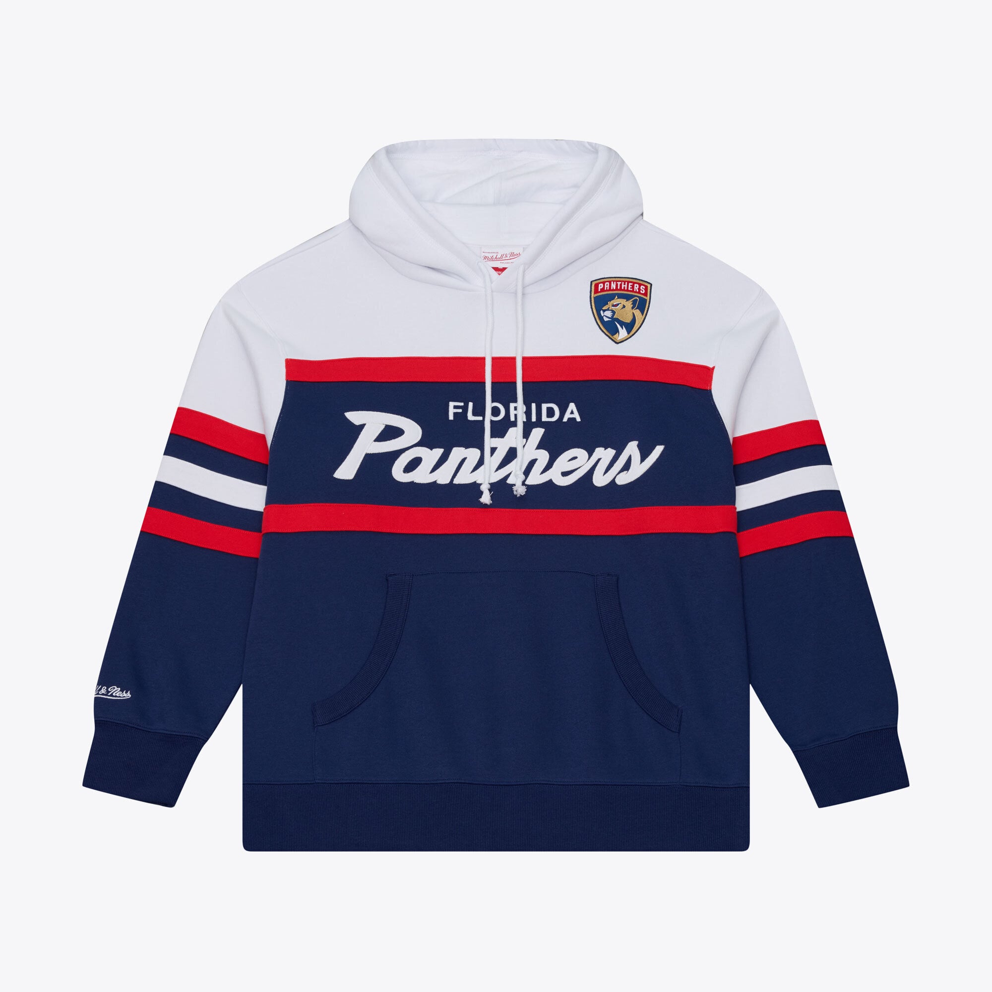 Sweat à capuche Mitchell & Ness bleu marine pour homme, modèle entraîneur-chef des Panthers de la Floride