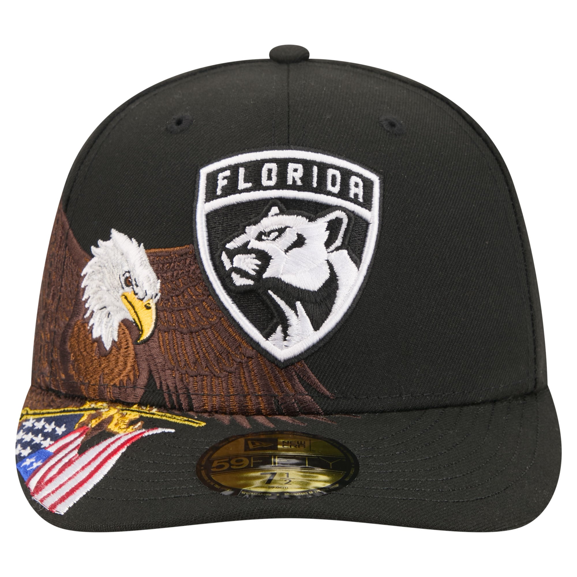 Men's New Era Black Florida Panthers Freedom Pre-Curved 59FIFTY Fitted Hat