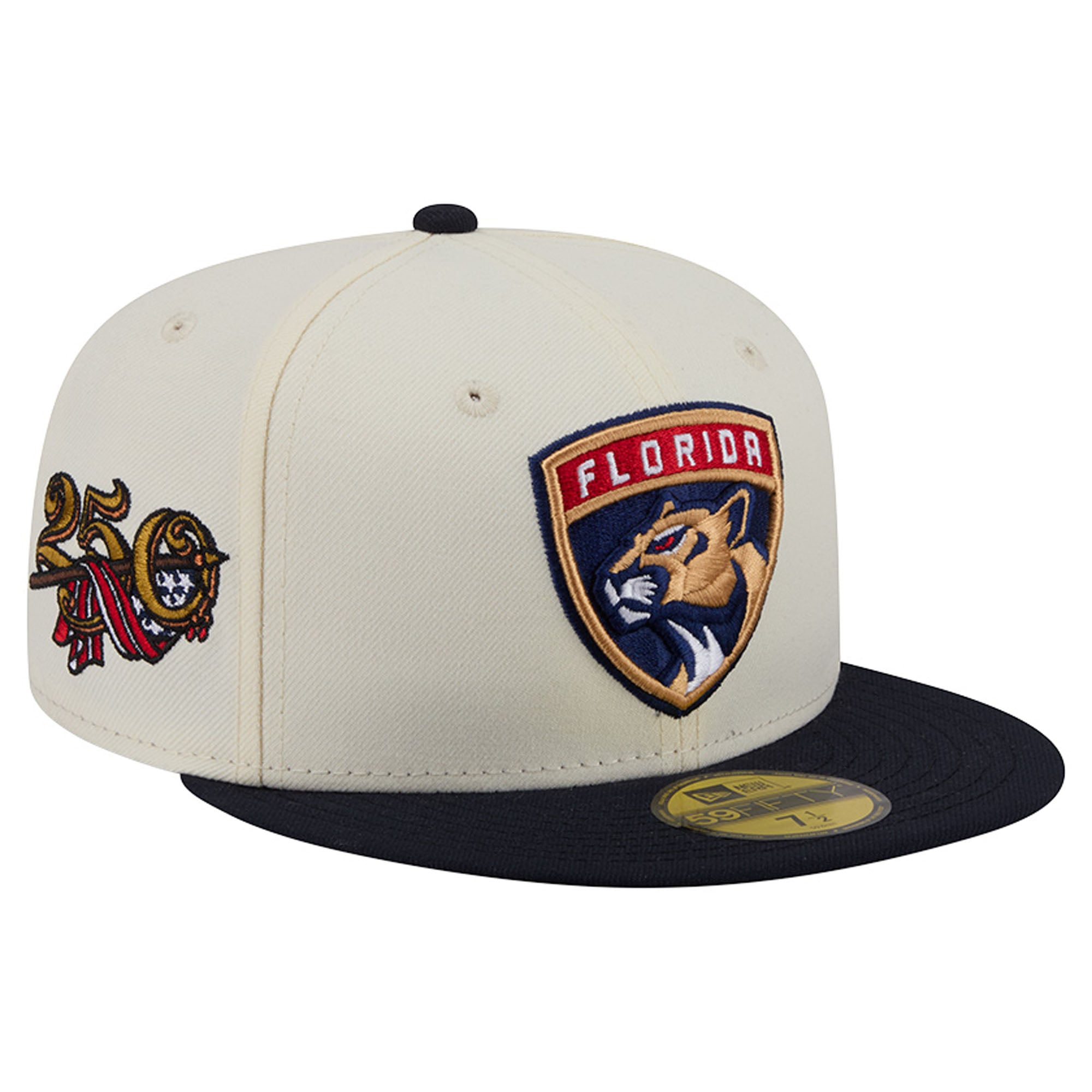Men's New Era Cream Florida Panthers America's 250th Two-Tone 59FIFTY Fitted Hat