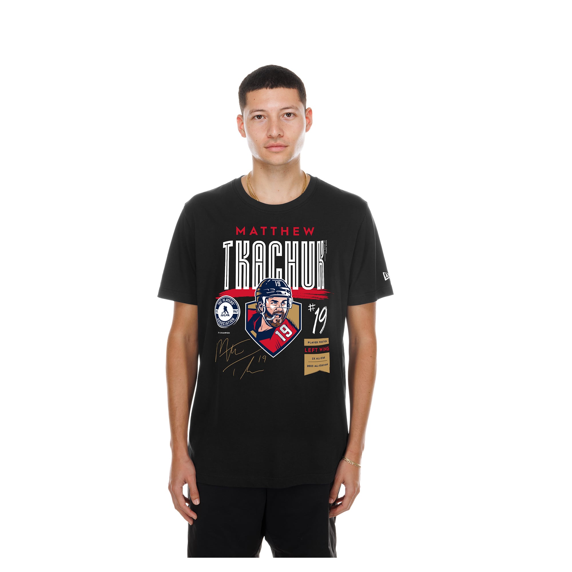Men's New Era Matthew Tkachuk Black Player Spotlight Name & Number T-Shirt