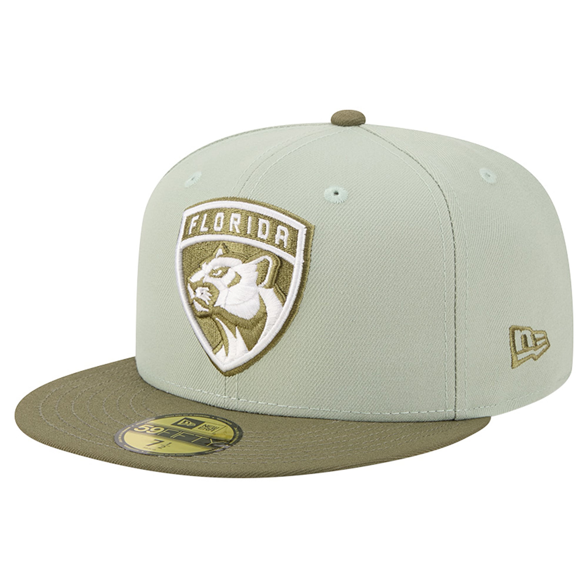 Casquette ajustée New Era 59FIFTY pour homme, coloris vert sauge/olive, Florida Panthers