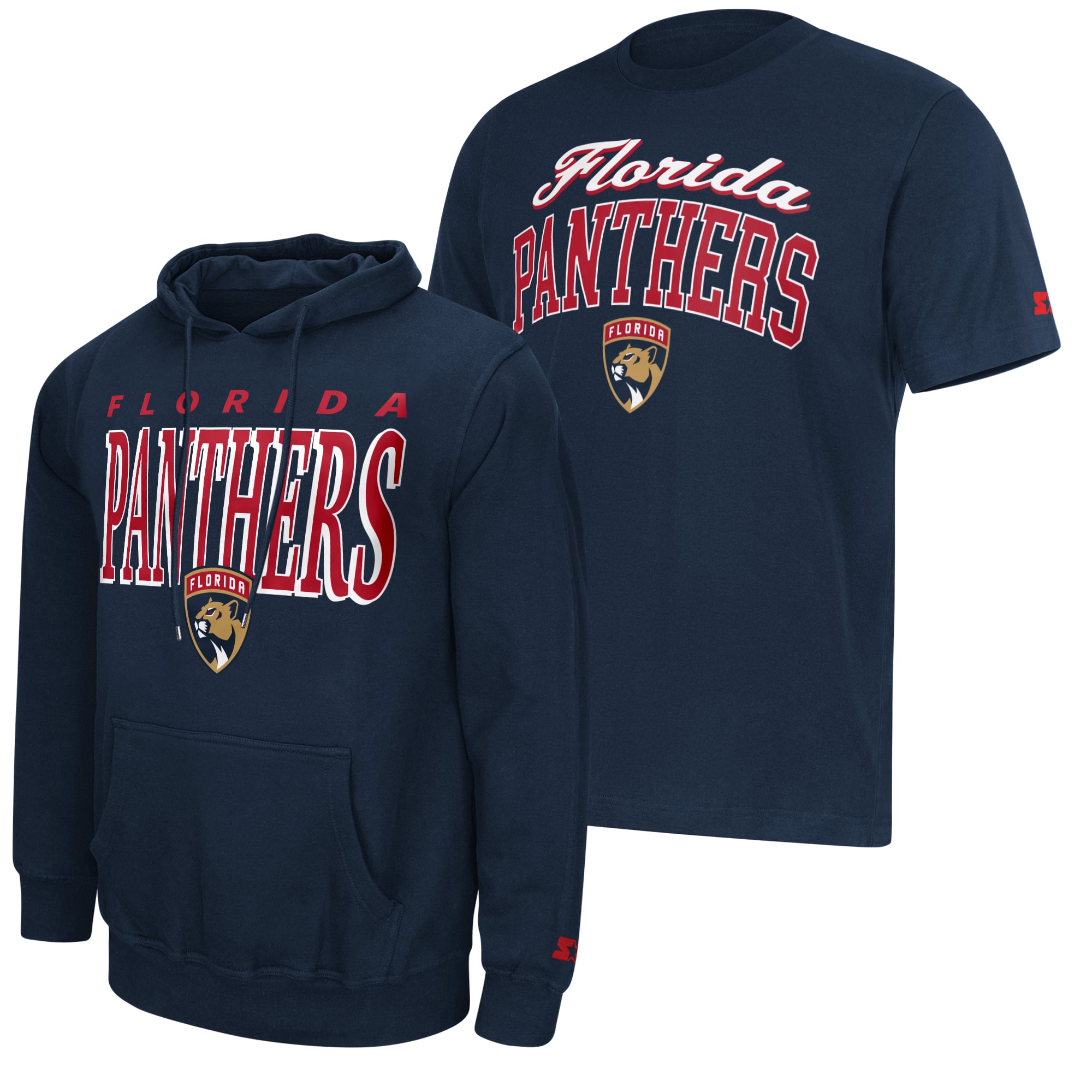 Ensemble sweat à capuche et t-shirt Starter bleu marine avec logo des Panthers de la Floride (pour homme)
