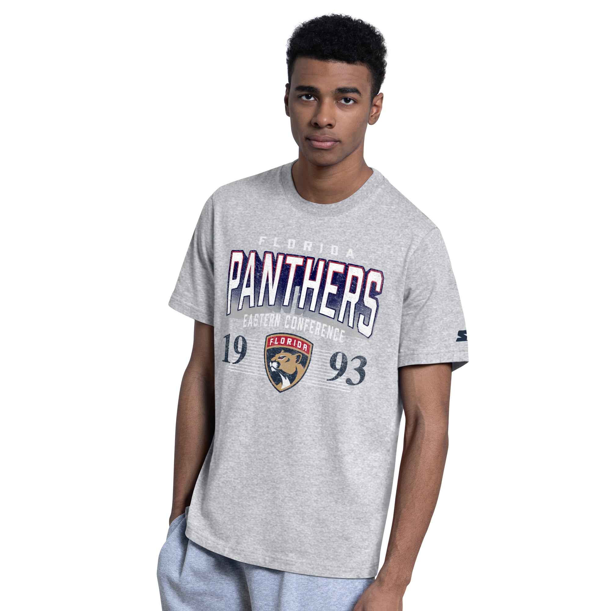 Lot de deux t-shirts Starter bleu marine/gris chiné Florida Panthers pour homme