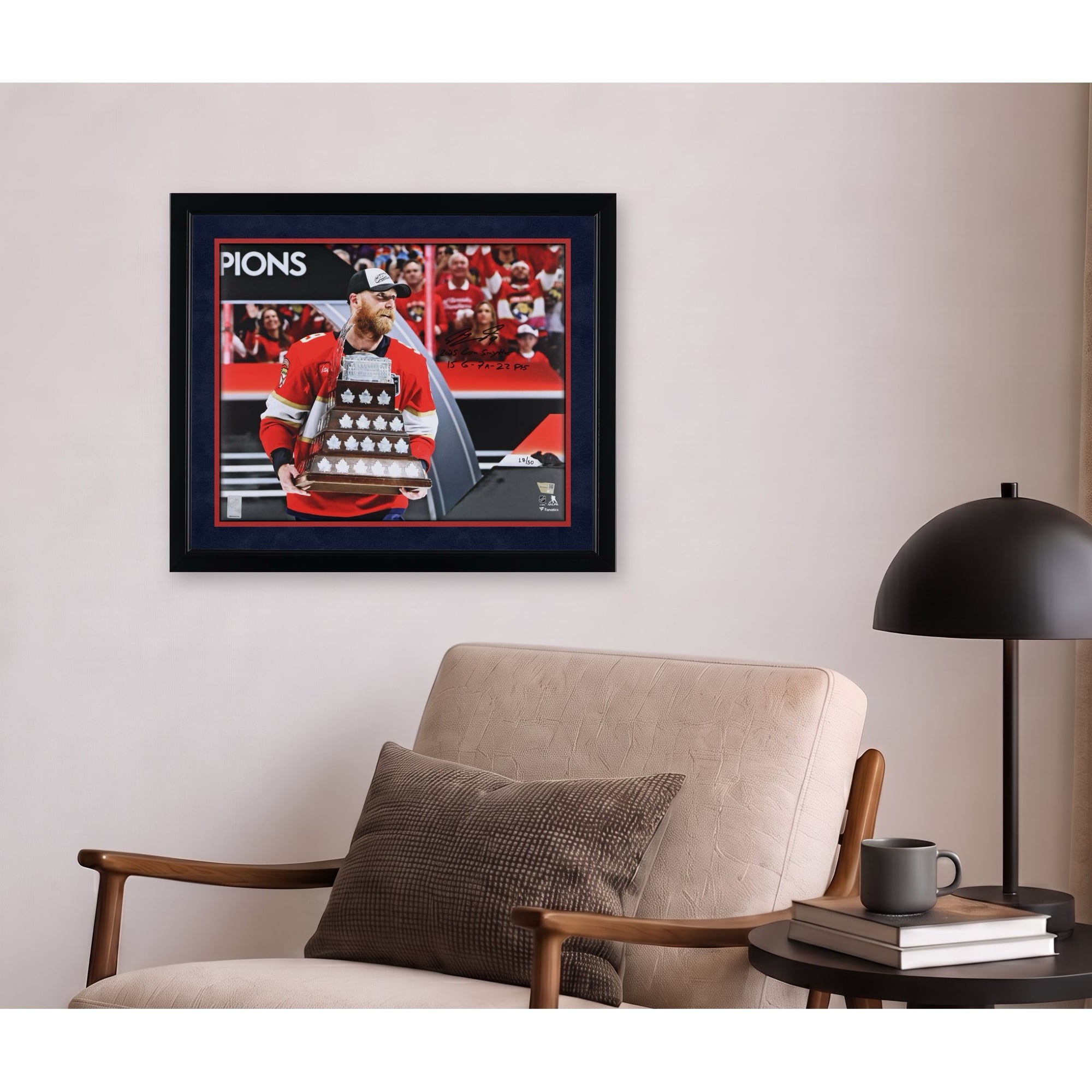 Sam Bennett Florida Panthers Autographed 2025 Stanley Cup Champions 16" x 20" Raising Conn Smythe Photograph with Multiple Inscriptions - Limited Edition of 50