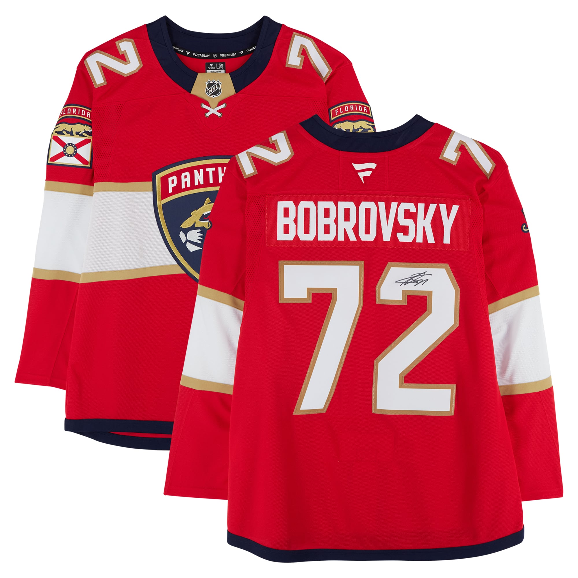 Sergei Bobrovsky Florida Panthers Autographed Red Fanatics Premium Jersey