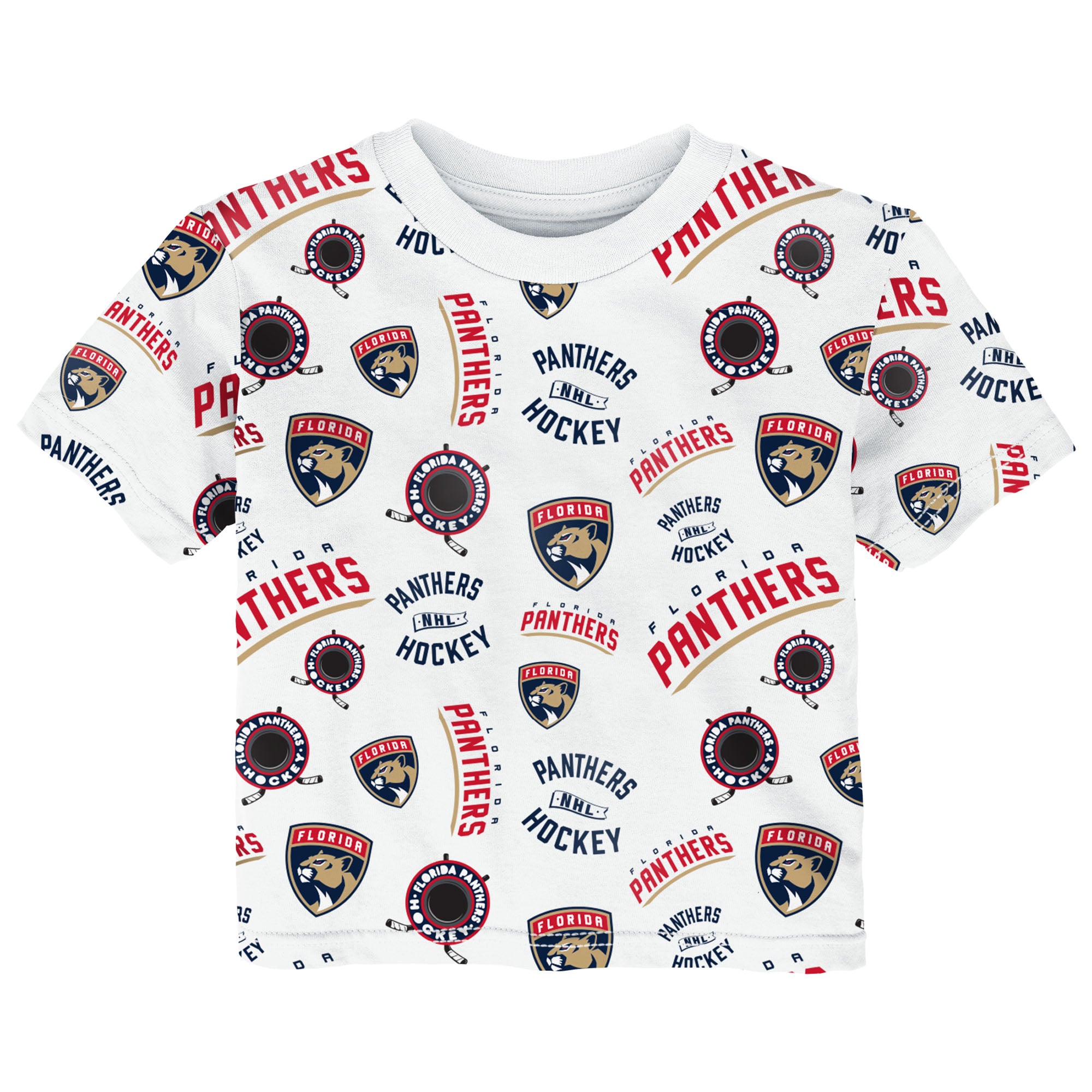 Toddler Outerstuff White Florida Panthers Run Down Allover Print T-Shirt