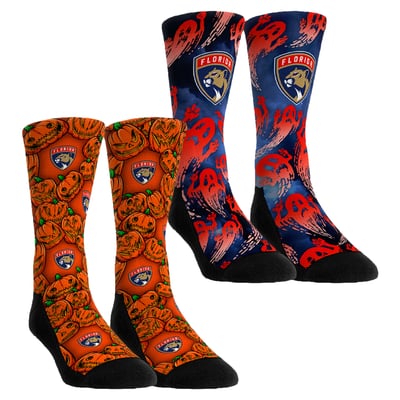  Florida Panthers Rock Em Unisex Halloween Crew Socks 2-Pack Set - Orange