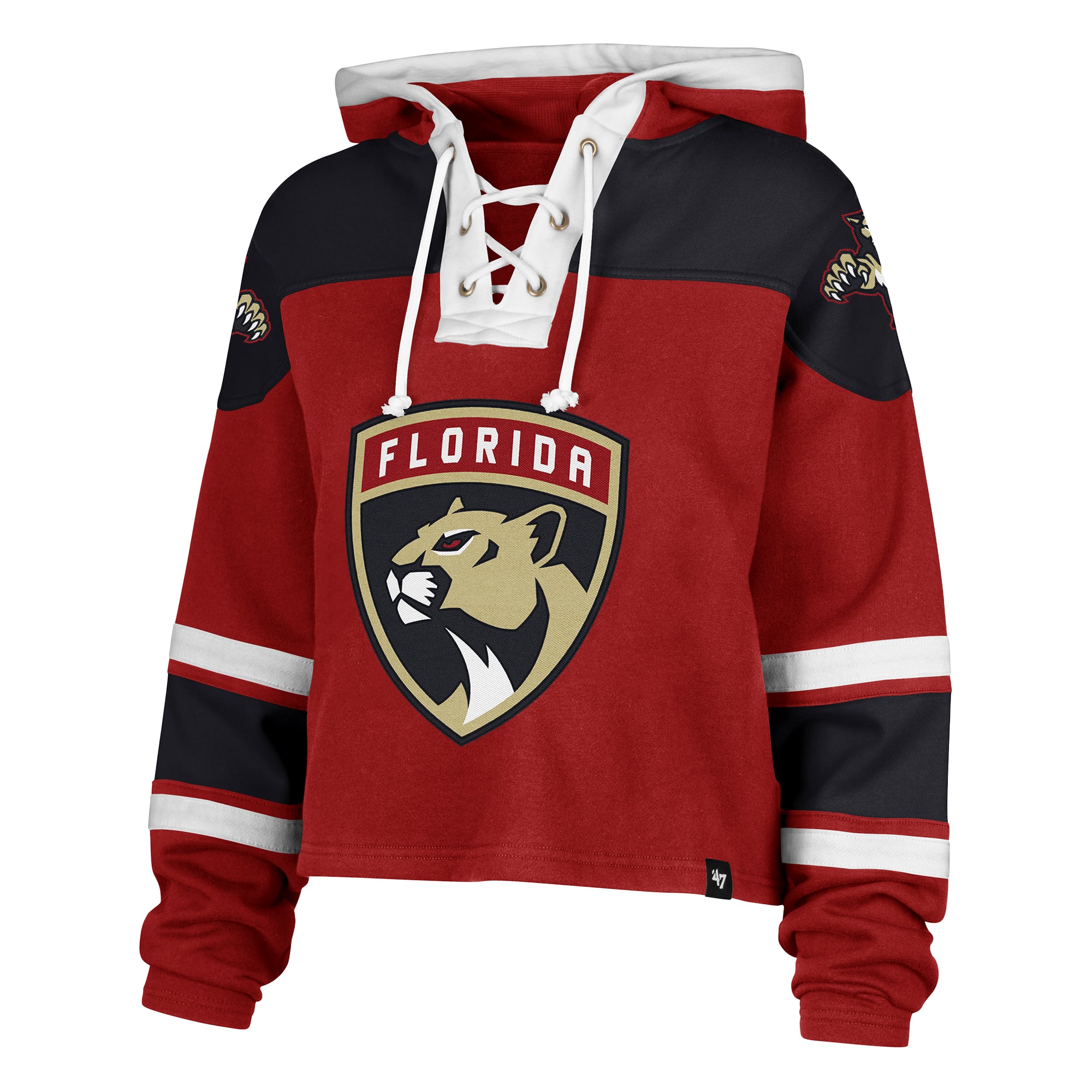 Sweat à capuche court lacets rouge '47 des Panthers de la Floride pour femme