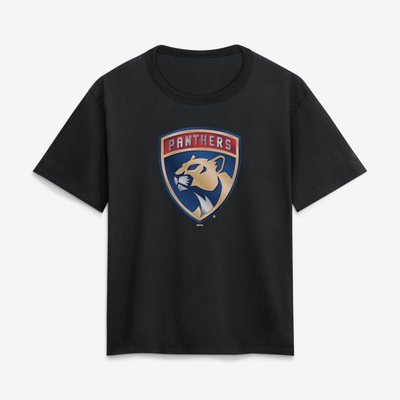 Florida Panthers Women's Metallic Mascot T-Shirt - Black