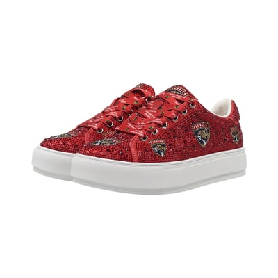  Florida Panthers Cuce Women's Crystal Team Logo Sneakers - Red