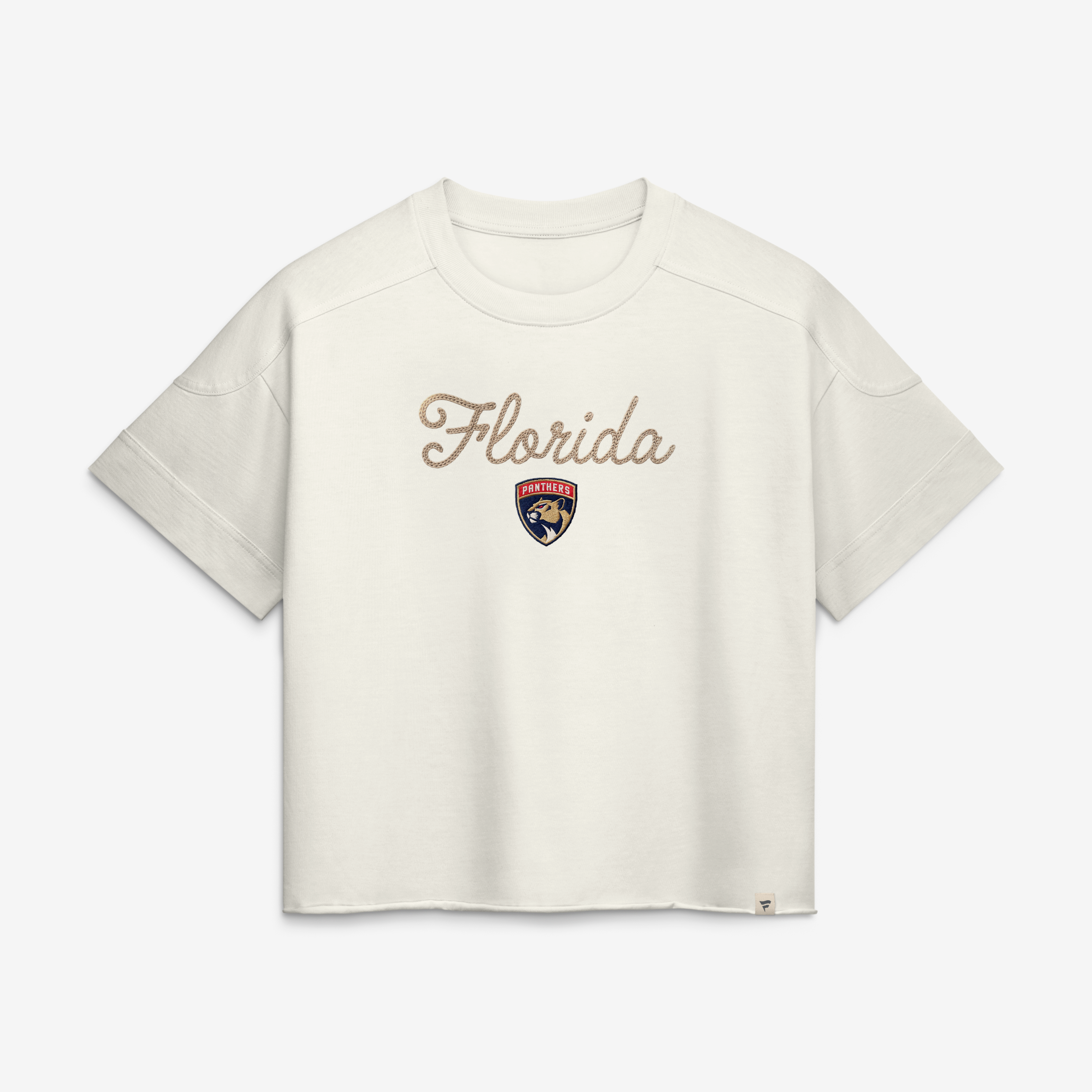 Haut à coutures chaînette crème des Panthers de la Floride pour femme Fanatics
