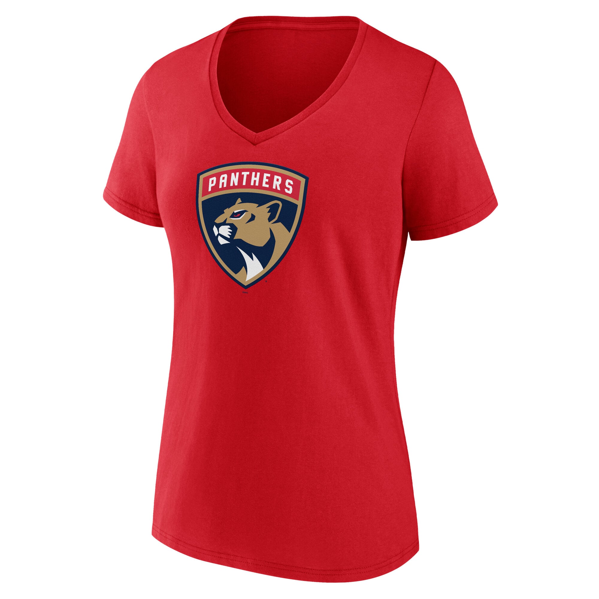 T-shirt à col en V rouge Florida Panthers pour femme, spécial fête des mères
