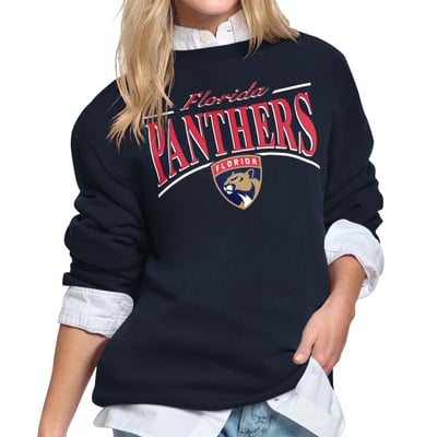 Florida Panthers Starter Women's Arch Stripe Fleece Sweatshirt - Navy