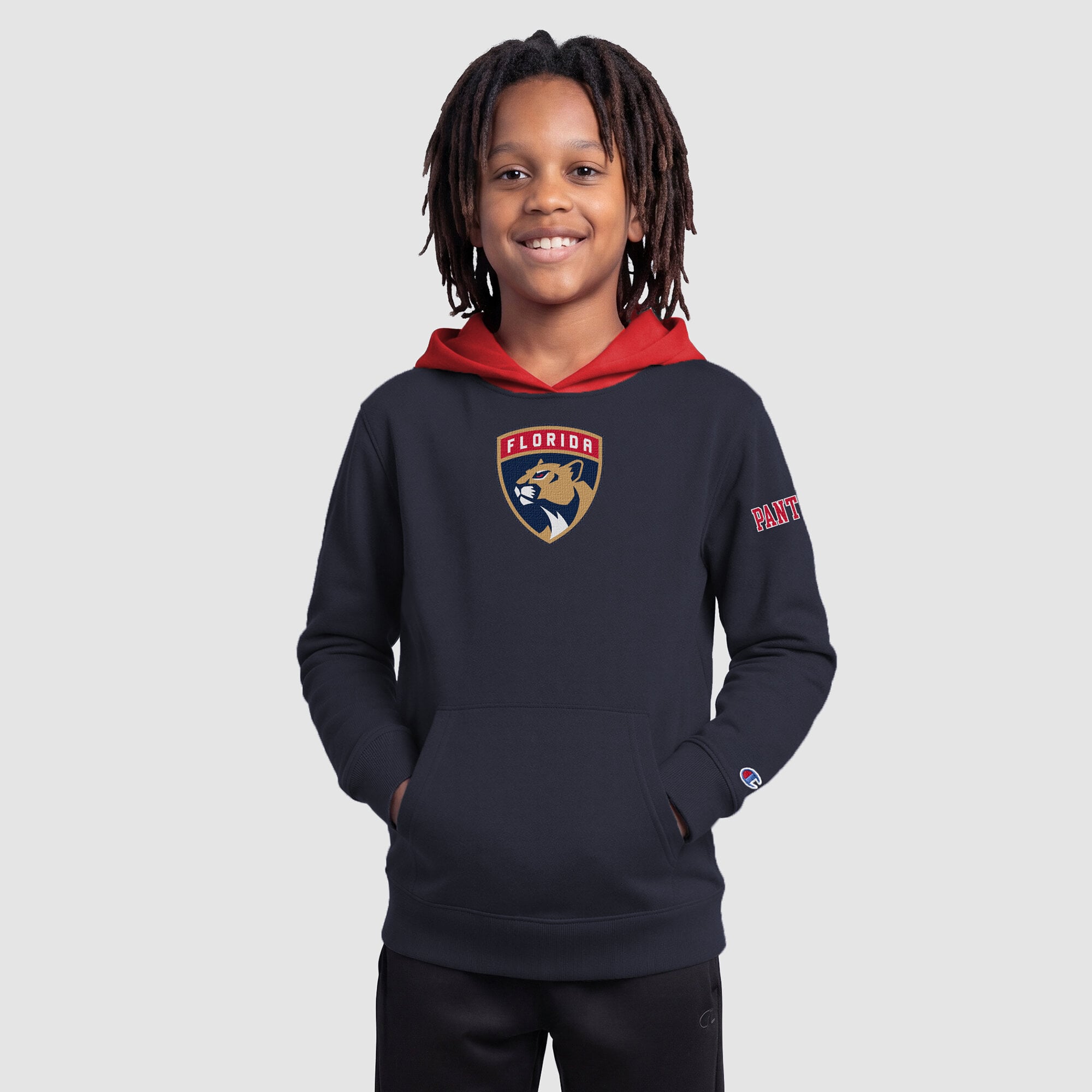 Youth Champion  Navy Florida Panthers Fleece Hoodie