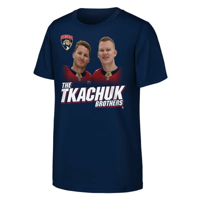 T-shirt pour jeunes des Panthers de la Floride Brady Tkachuk et Matthew Tkachuk Outerstuff Navy Tkachuk Brothers