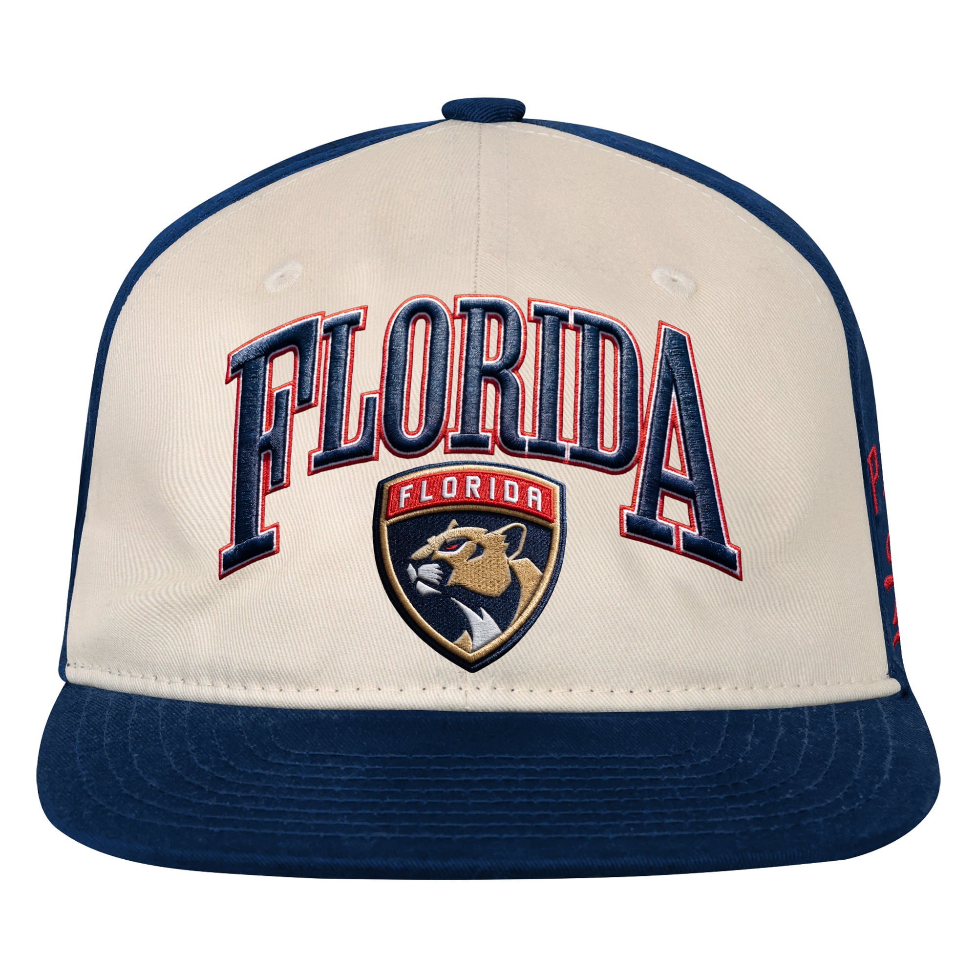 Youth Outerstuff Natural/Navy Florida Panthers Arch Snapback Hat