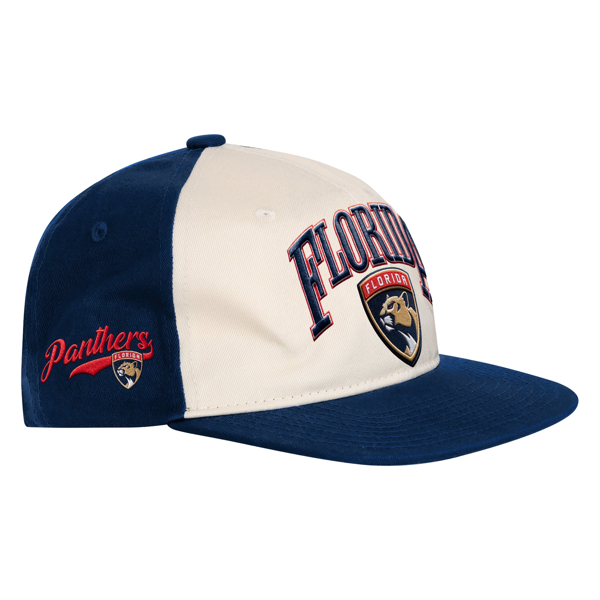 Youth Outerstuff Natural/Navy Florida Panthers Arch Snapback Hat