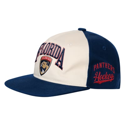 Youth Florida Panthers Outerstuff Natural/Navy Arch Snapback Hat