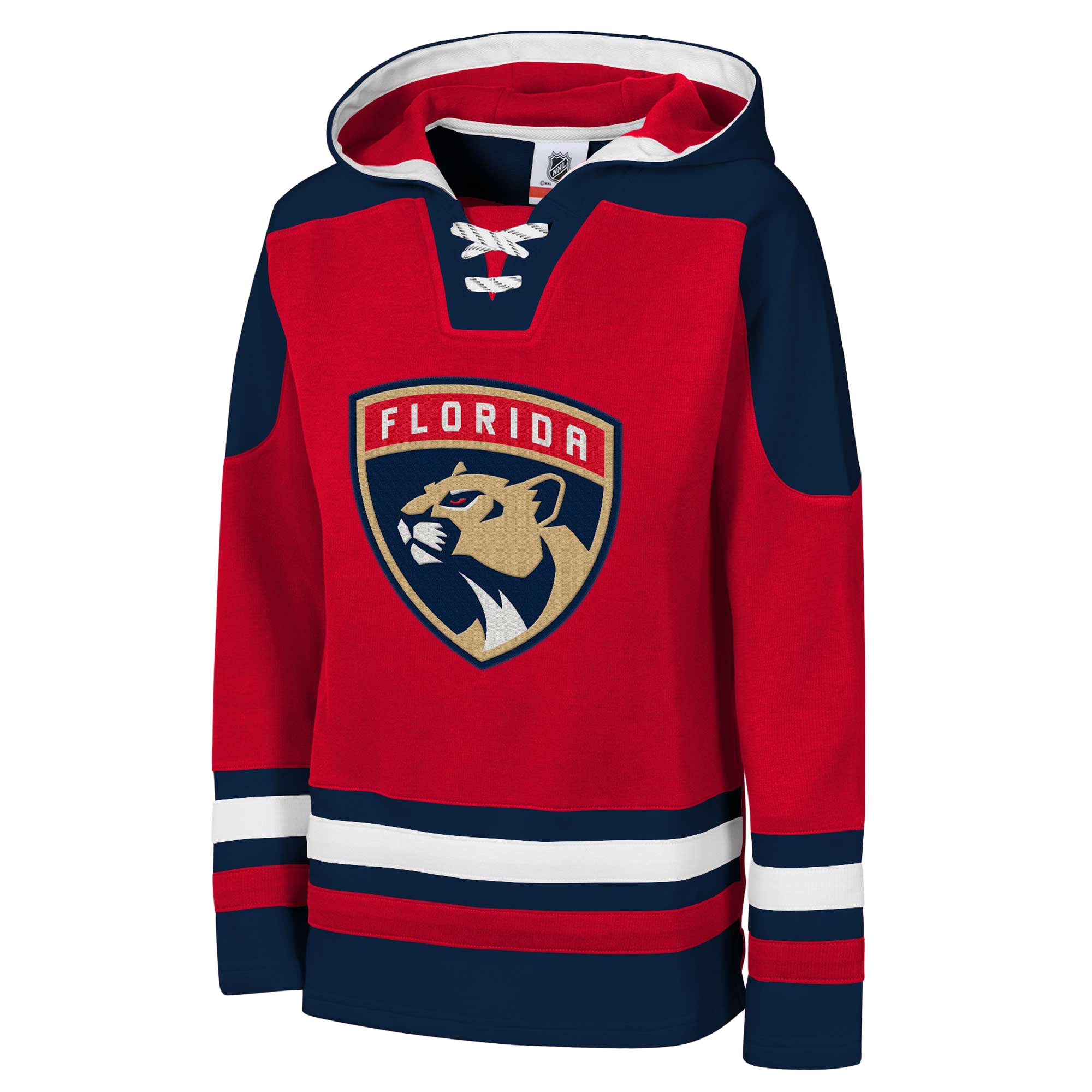 Youth Outerstuff Red Florida Panthers Ageless Must Have Home Raglan V-Neck Hoodie