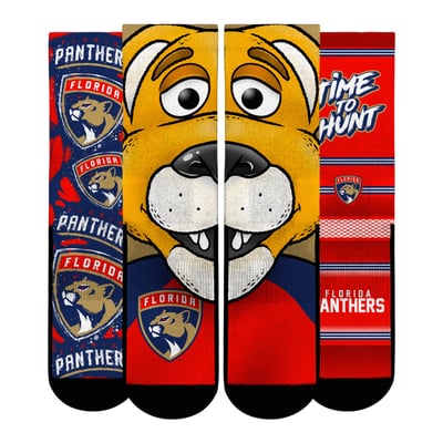  Florida Panthers Rock Em Youth Fan Favorites Three-Pack Crew Socks Set - Navy