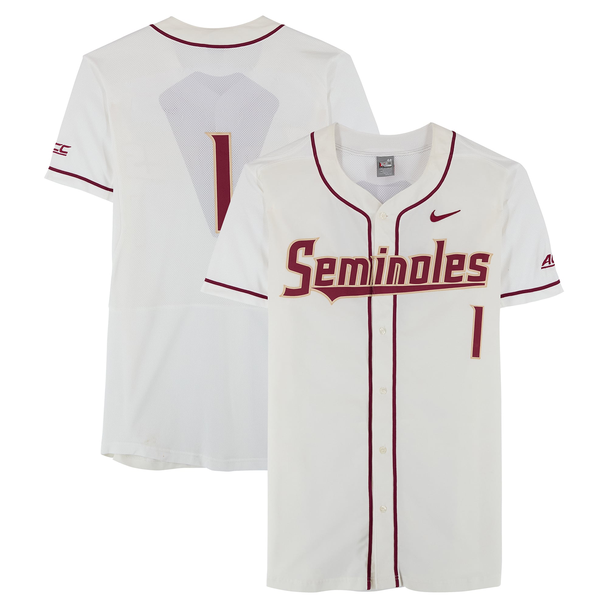 Maillot blanc n° de l'équipe des Seminoles de l'Université d'État de Floride (taille