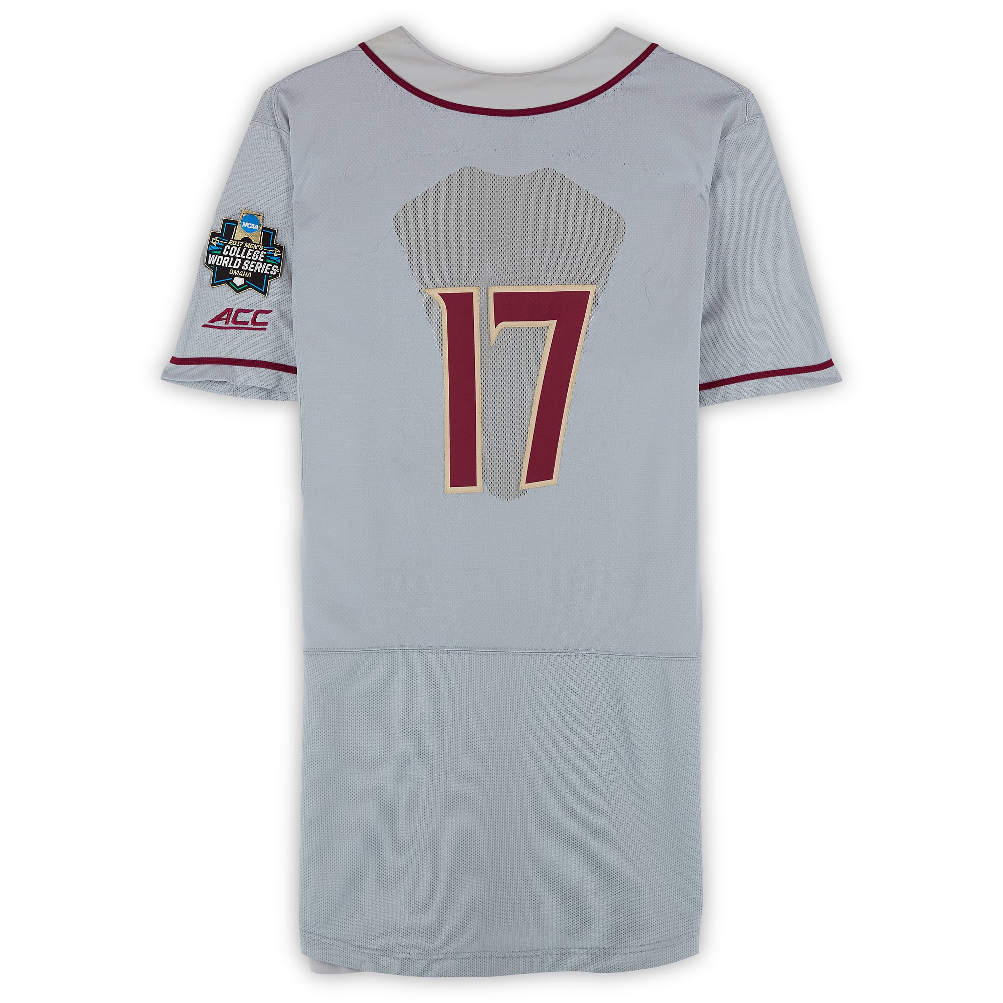 Florida State Seminoles Team-Issued #17 Gray Jersey from the 2017 College World Series - Size 46