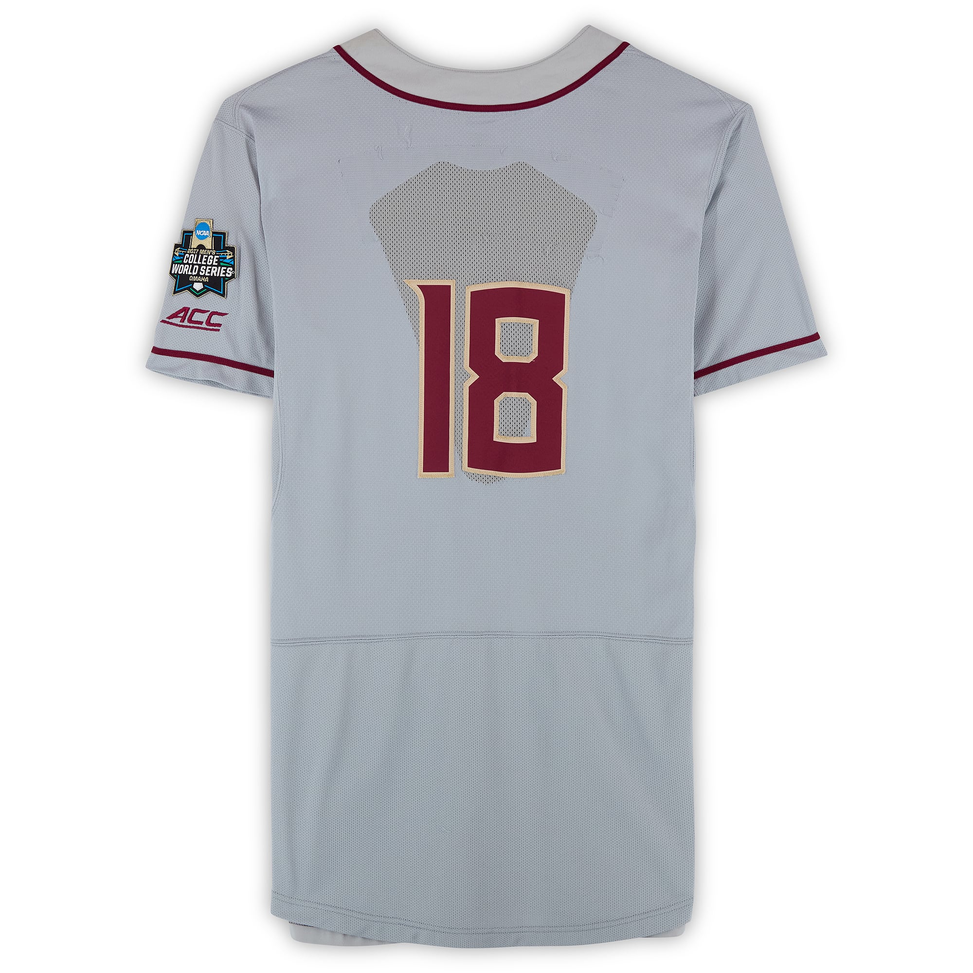 Florida State Seminoles Team-Issued #18 Gray Jersey from the 2017 College World Series - Size 48