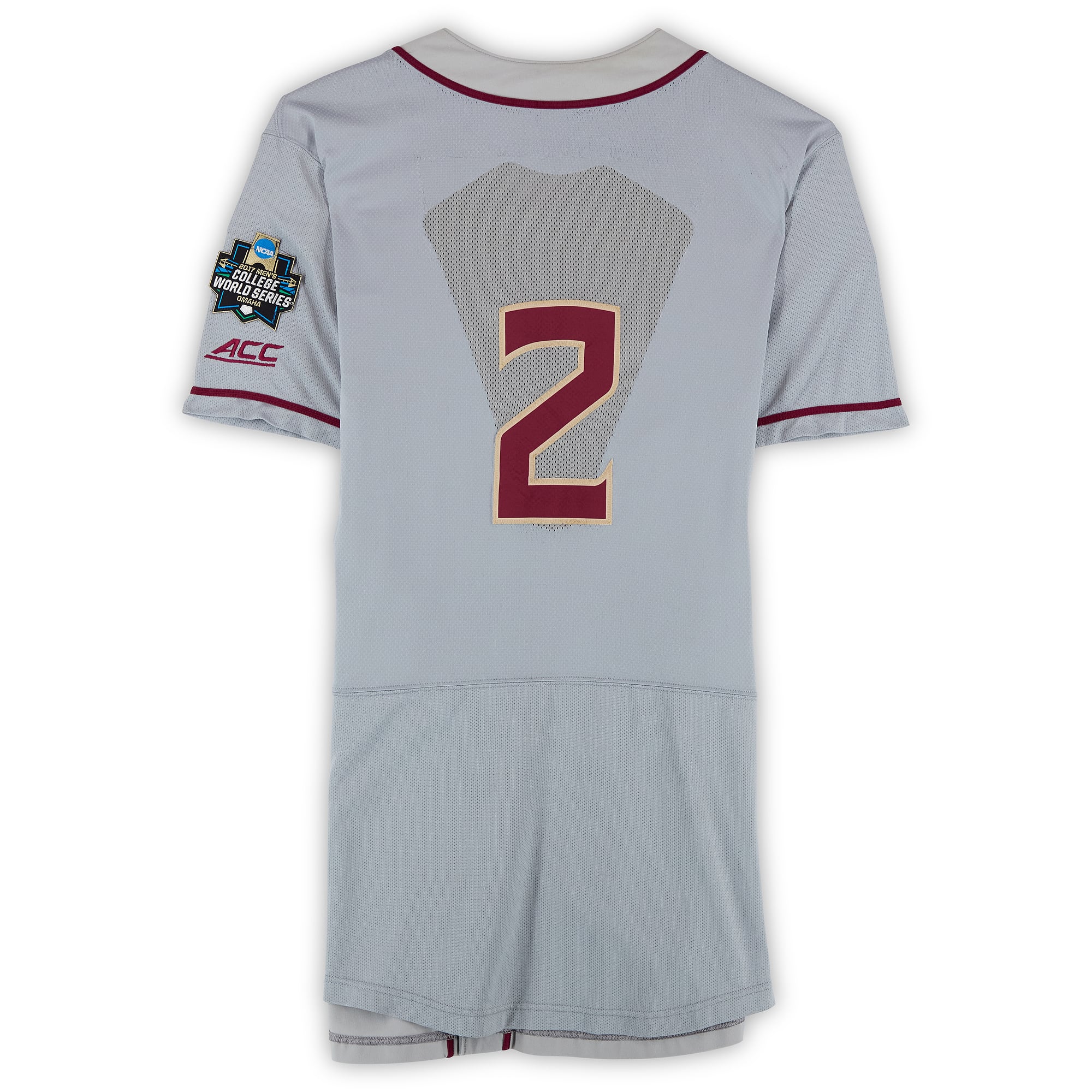 Florida State Seminoles Team-Issued #2 Gray Jersey from the 2017 College World Series - Size 44